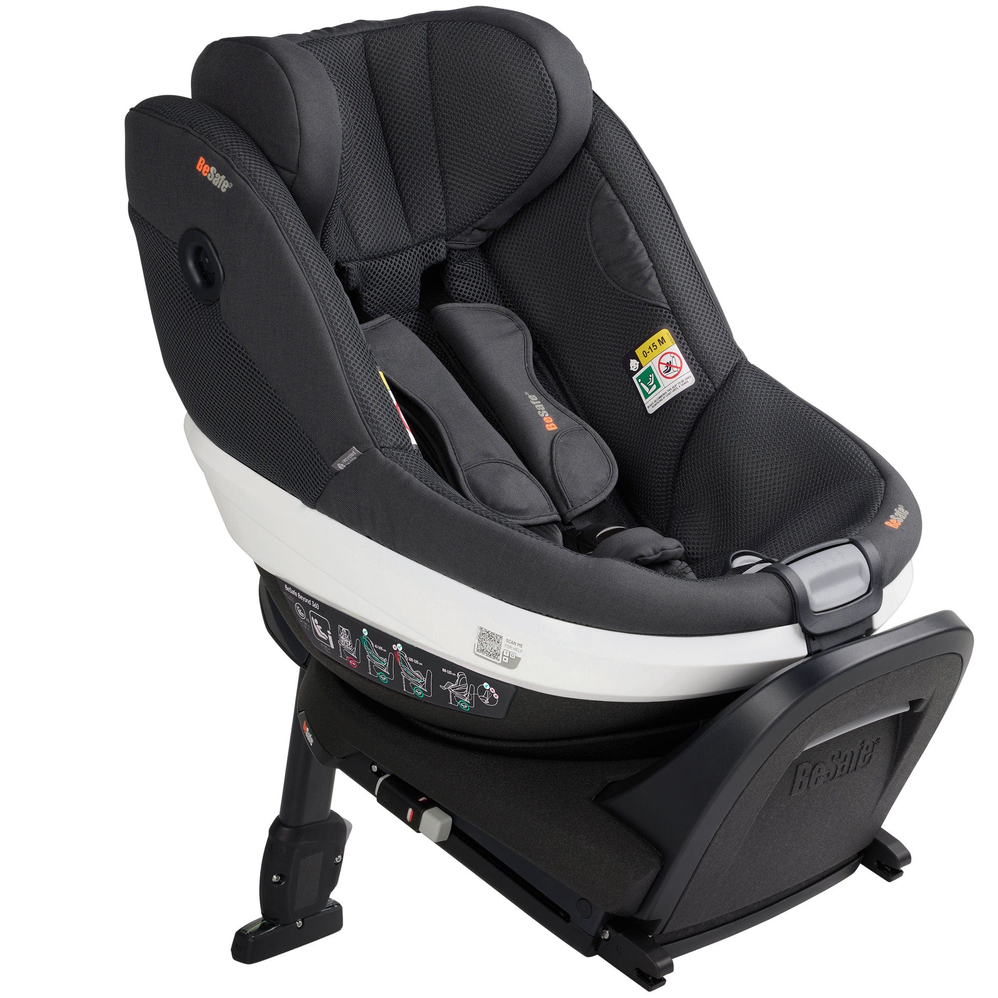 BeSafe Extended Rear Facing Car Seats BeSafe Beyond Car Seat & Base in Anthracite Mesh