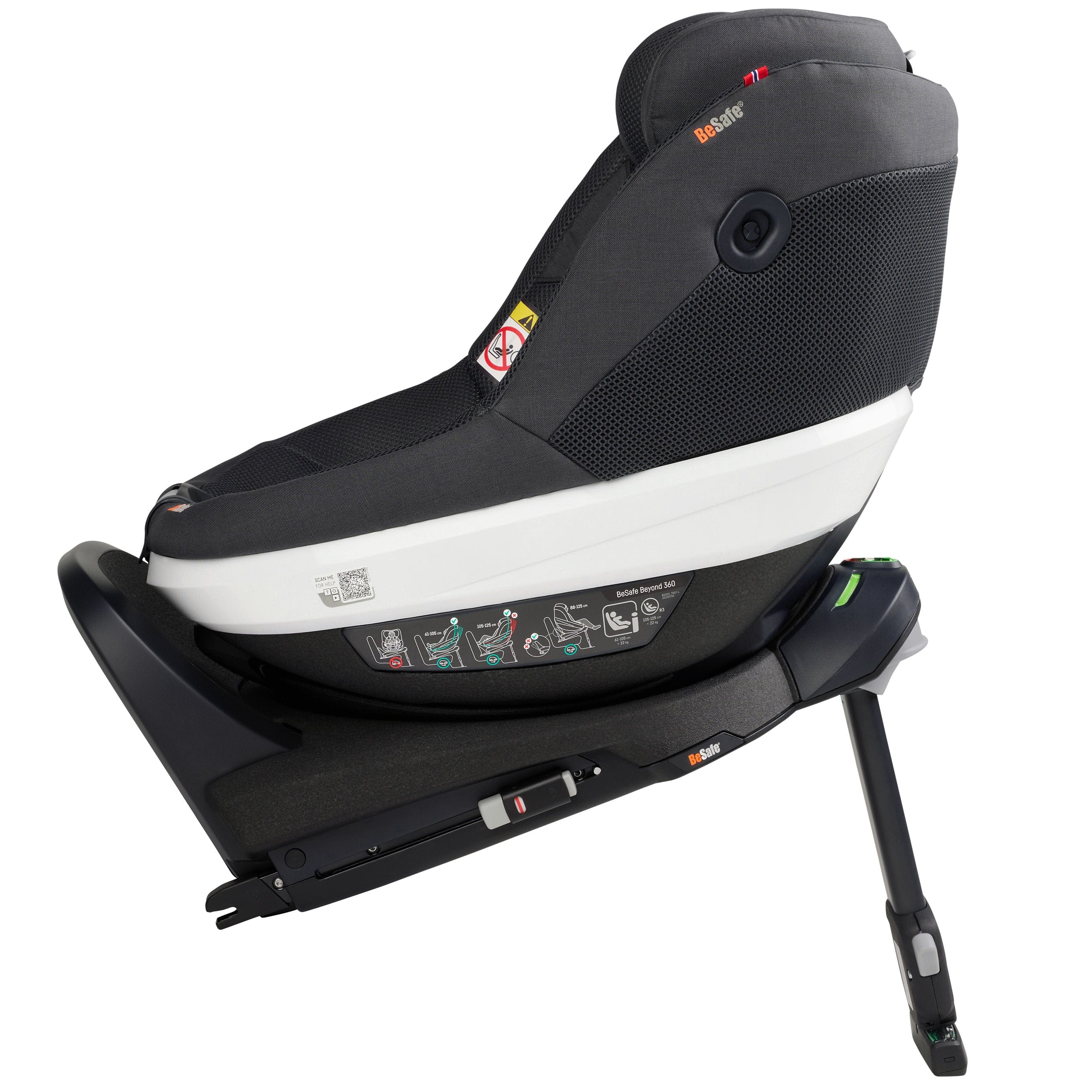 BeSafe Extended Rear Facing Car Seats BeSafe Beyond Car Seat & Base in Anthracite Mesh