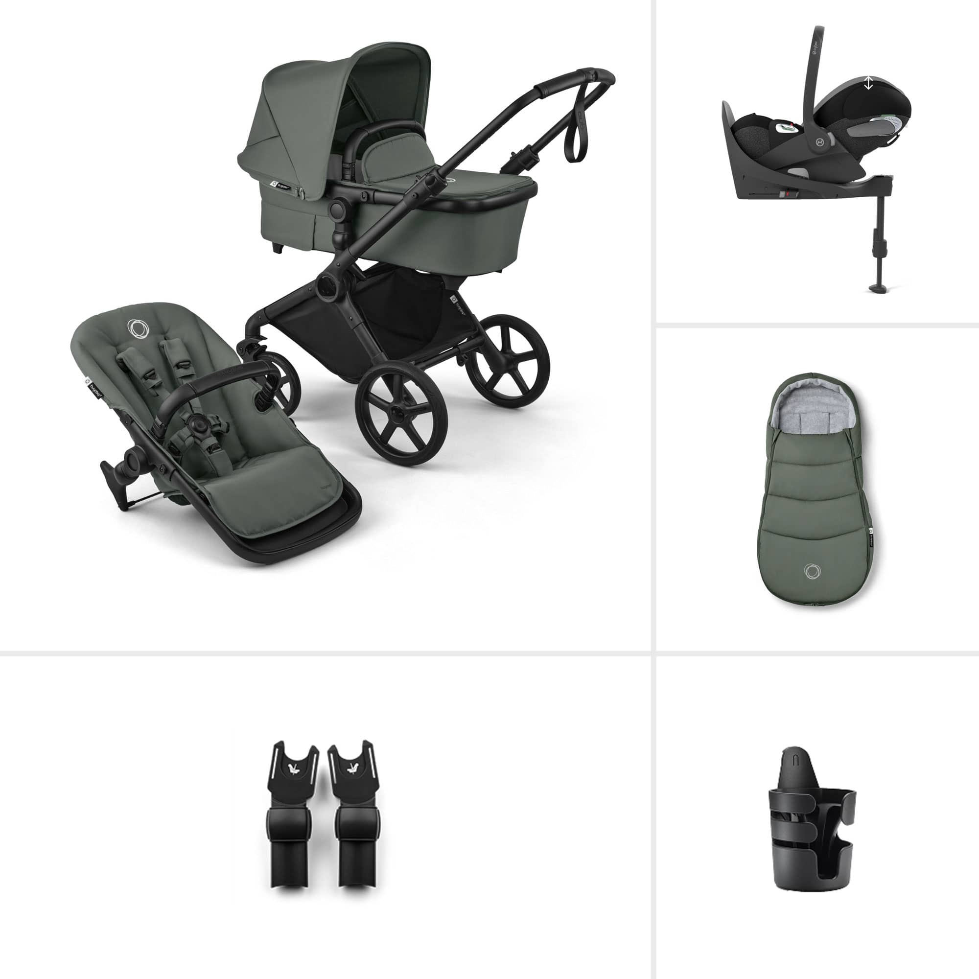 Bugaboo baby prams Bugaboo Cub Cybex Ultimate Newborn Bundle - Forest Green 23228-CB-CLT-GRN