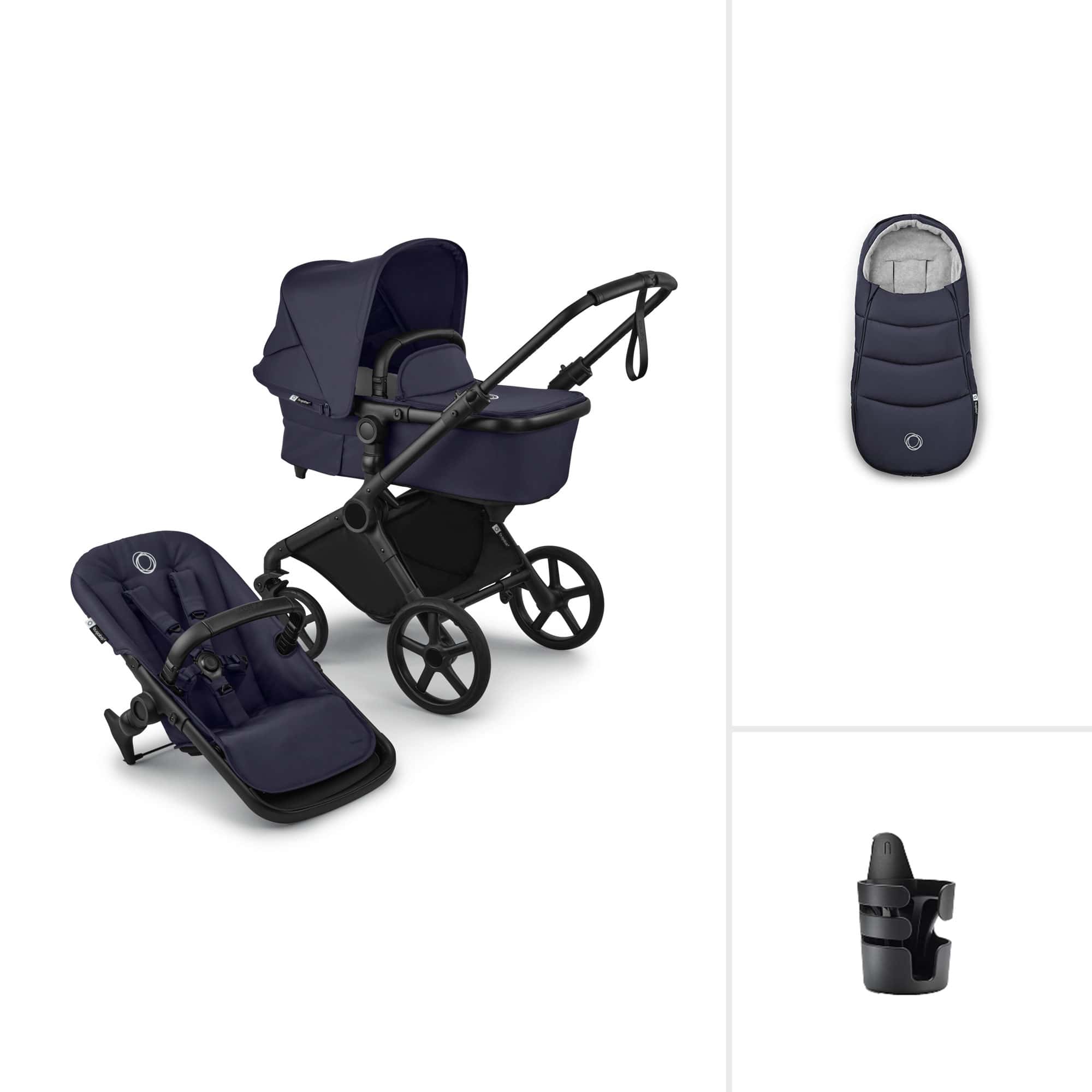 Bugaboo baby prams Bugaboo Cub Essential Pushchair Bundle - Deep Indigo 23224-CB-ESS-IND