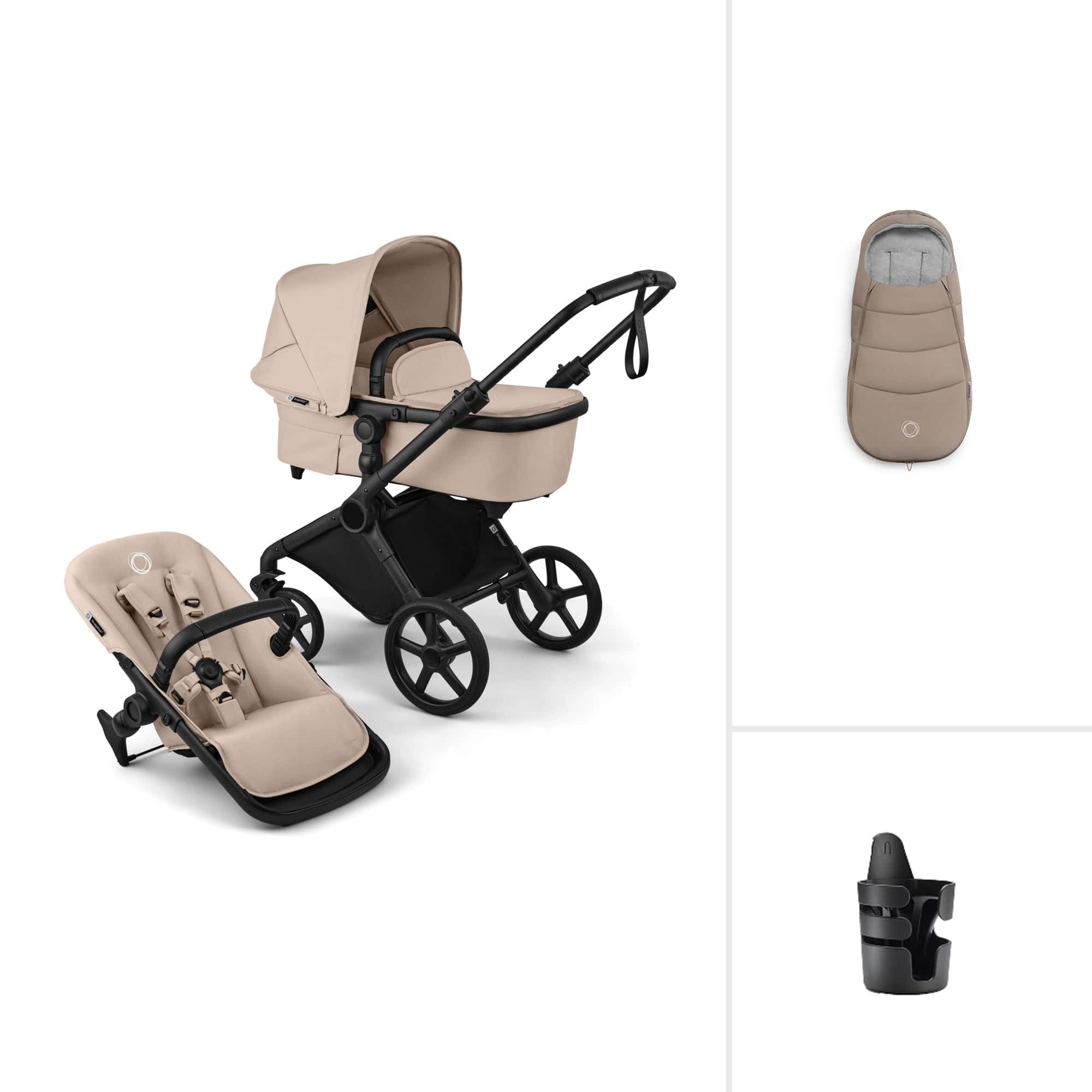 Bugaboo baby prams Bugaboo Cub Essential Pushchair Bundle - Desert Taupe 23224-CB-ESS-TPE