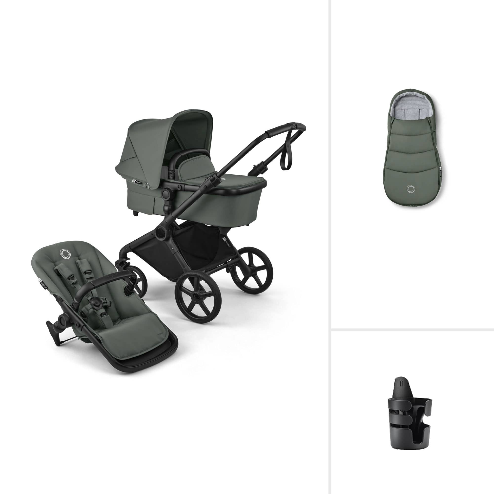 Bugaboo baby prams Bugaboo Cub Essential Pushchair Bundle - Forest Green 23224-CB-ESS-GRN