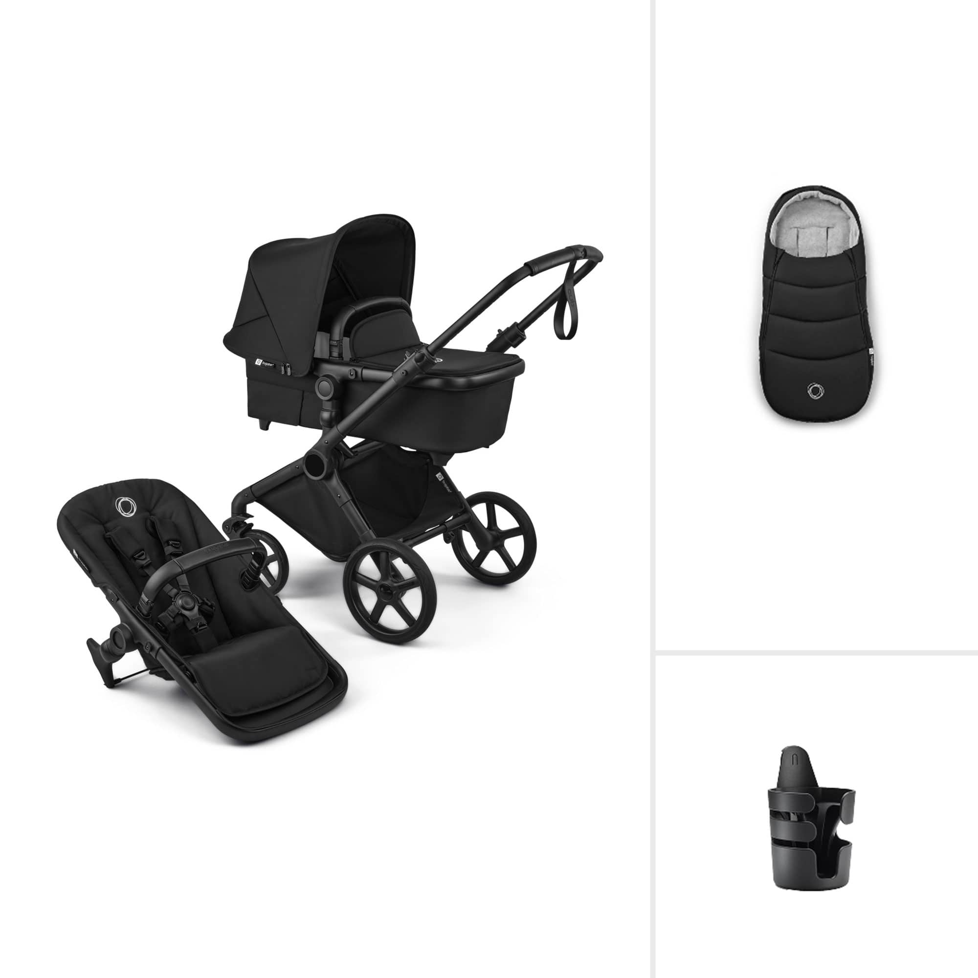 Bugaboo baby prams Bugaboo Cub Essential Pushchair Bundle - Heritage Black 23224-CB-ESS-BLK