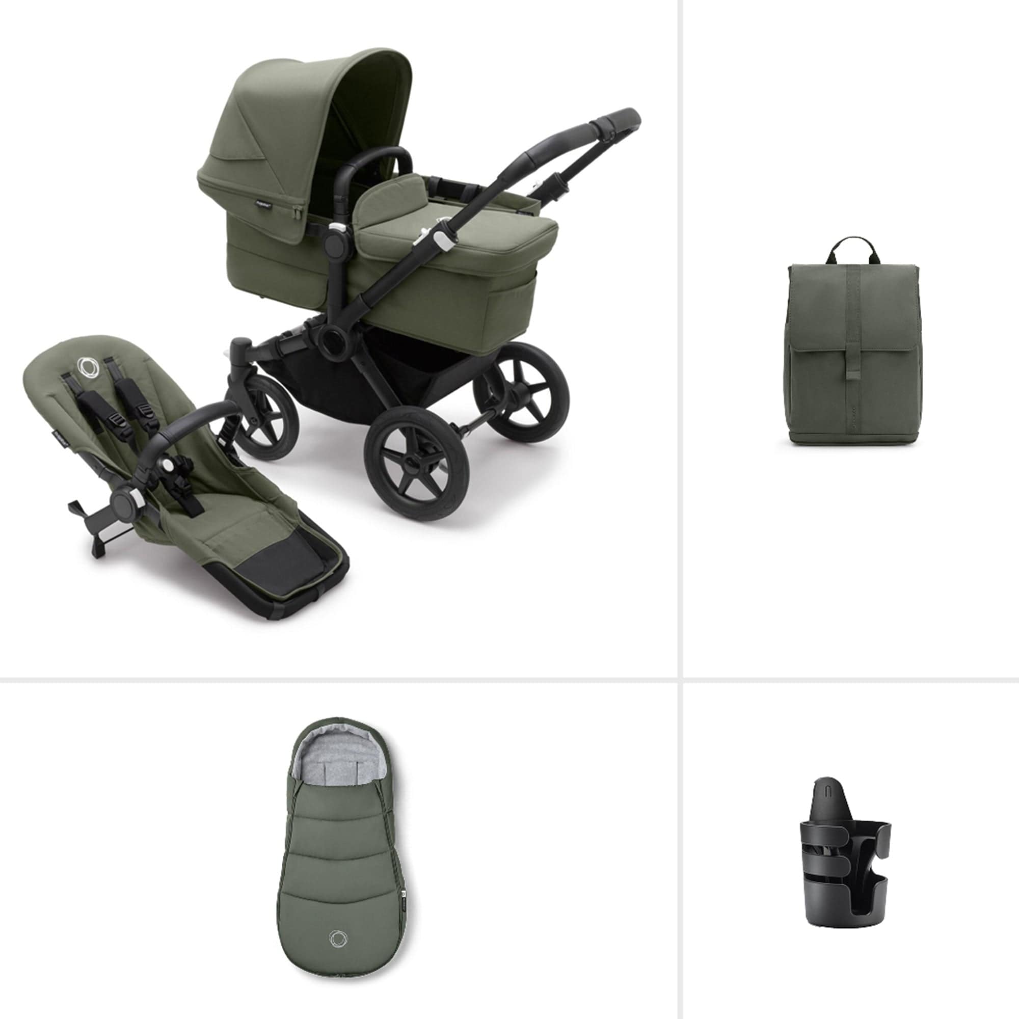 Bugaboo baby prams Bugaboo Donkey 5 Mono Essential Bundle - Forest Green 20325-MON-ESS-3