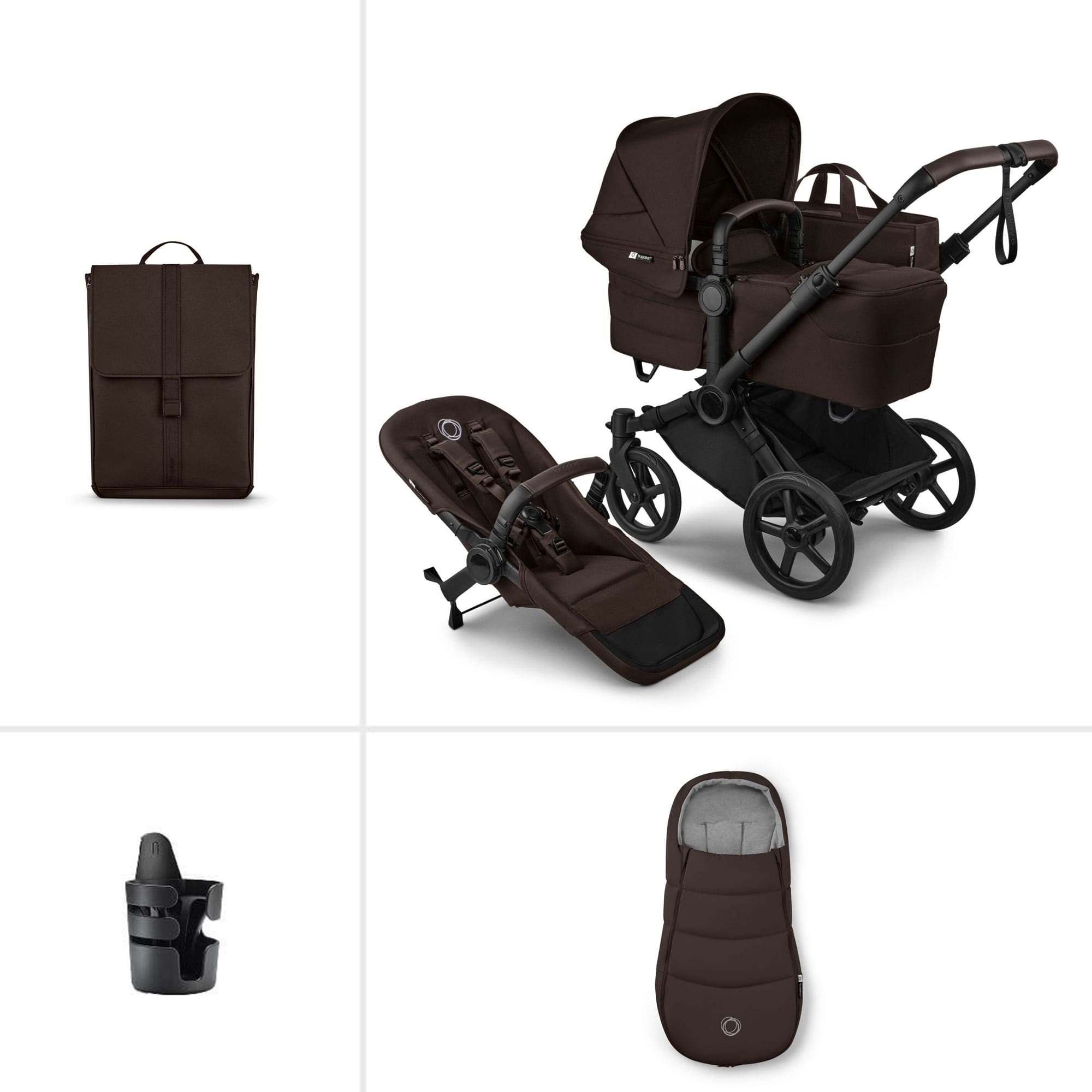 Bugaboo baby prams Bugaboo Donkey 6 Single Essential Bundle - Cocoa Brown 21667-COC-BRN