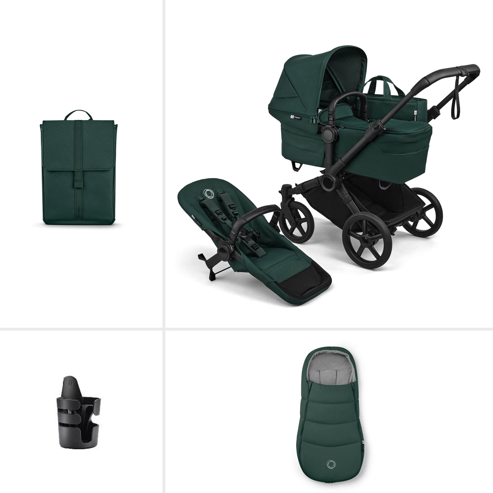 Bugaboo baby prams Bugaboo Donkey 6 Single Essential Bundle - Fern Green 21650-FER-GRN
