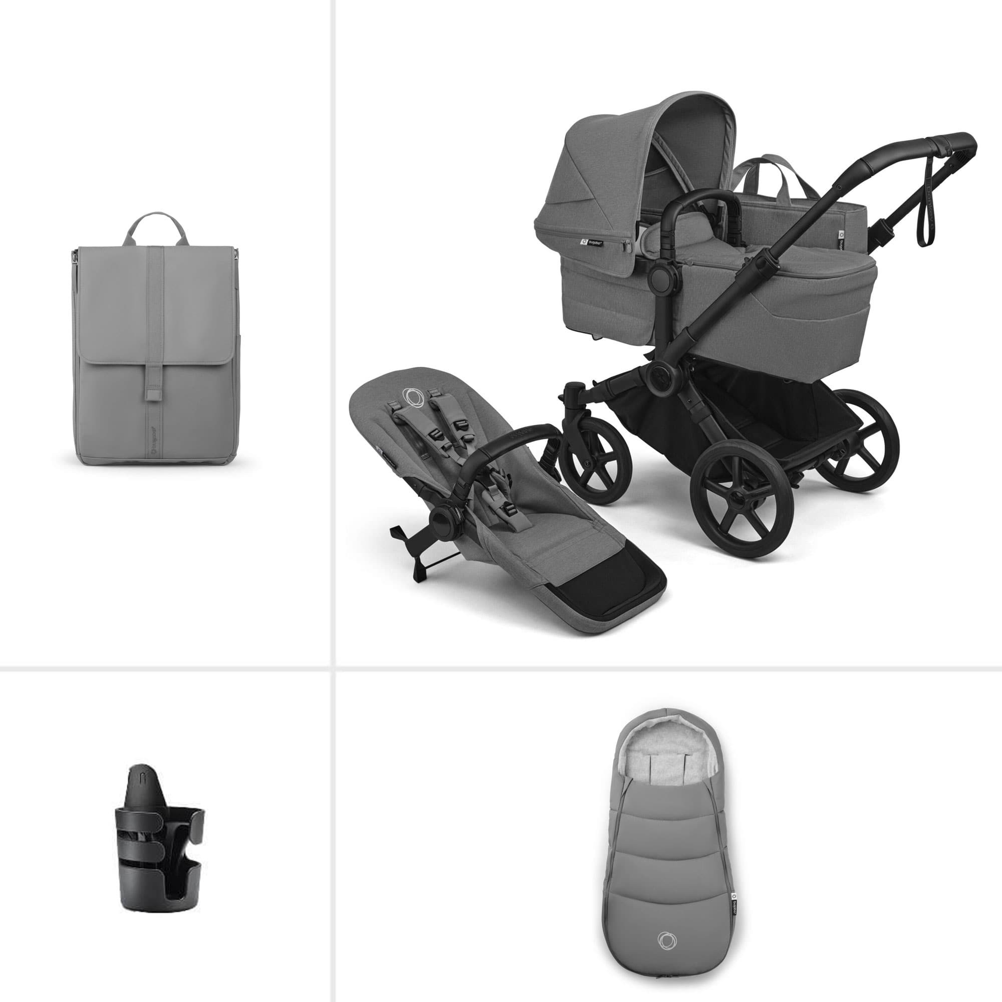 Bugaboo baby prams Bugaboo Donkey 6 Single Essential Bundle - Moon Grey 21650-MOO-GRY