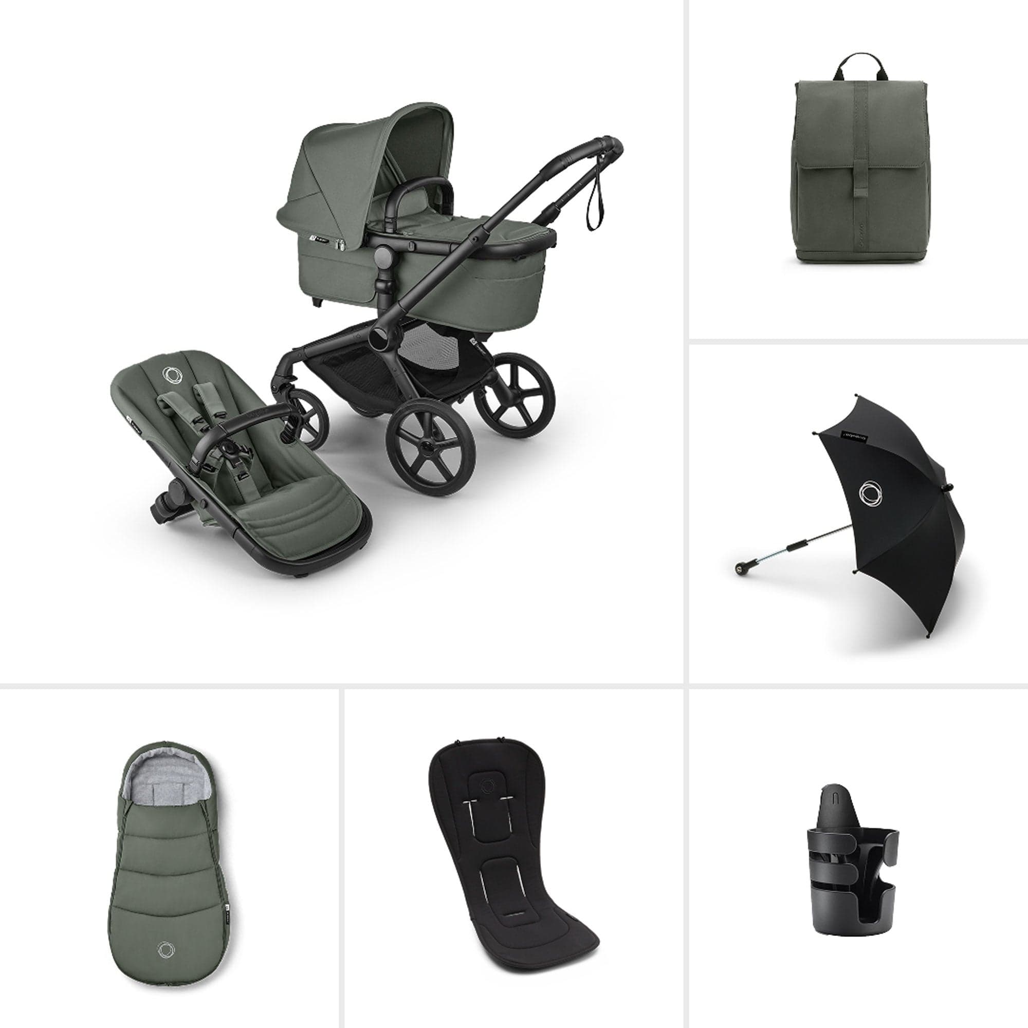 Bugaboo baby prams Bugaboo Fox 5 Renew Essential Bundle - Forest Green 20510-COMP-GRN