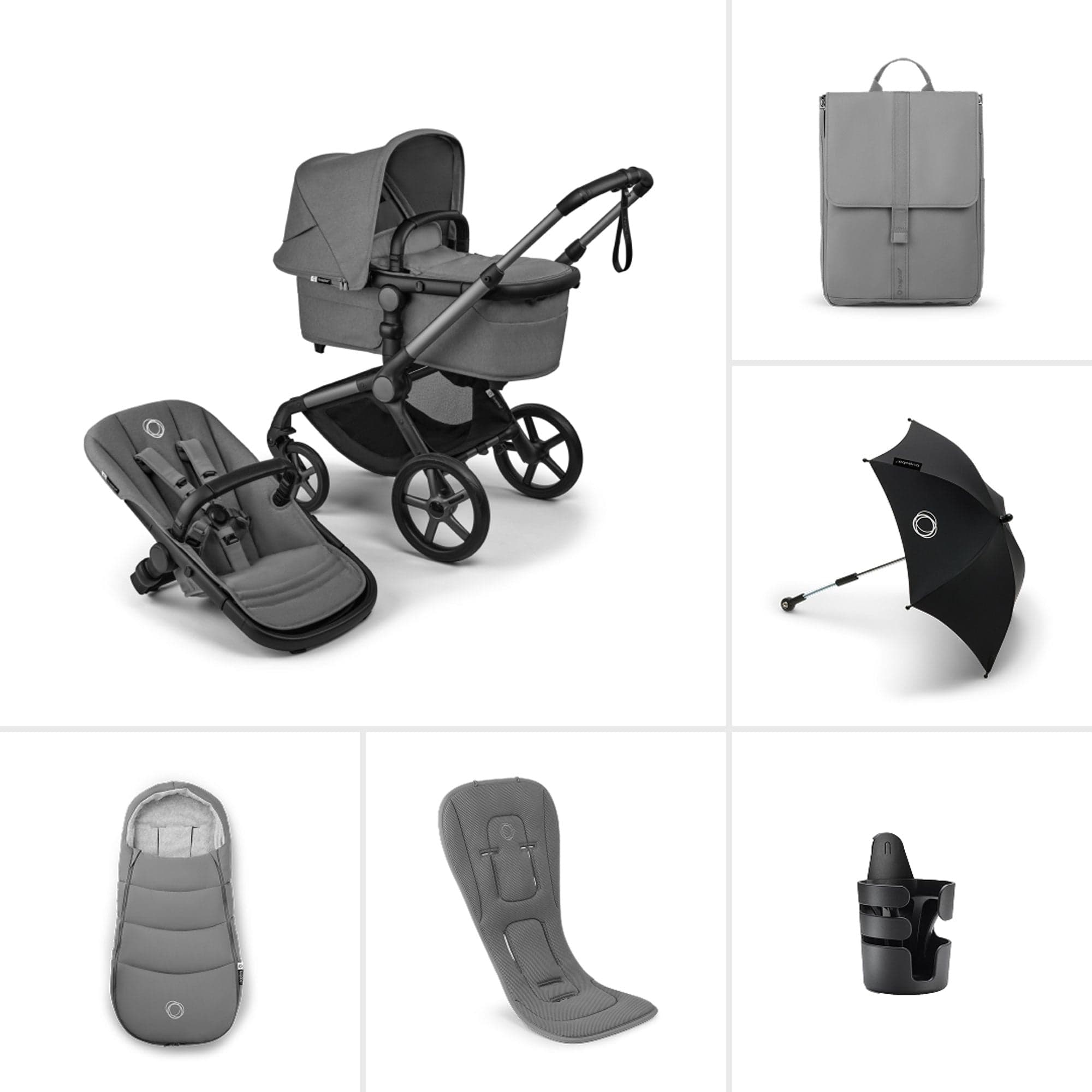 Bugaboo baby prams Bugaboo Fox 5 Renew Essential Bundle - Moon Grey 18882-COMP-GRE
