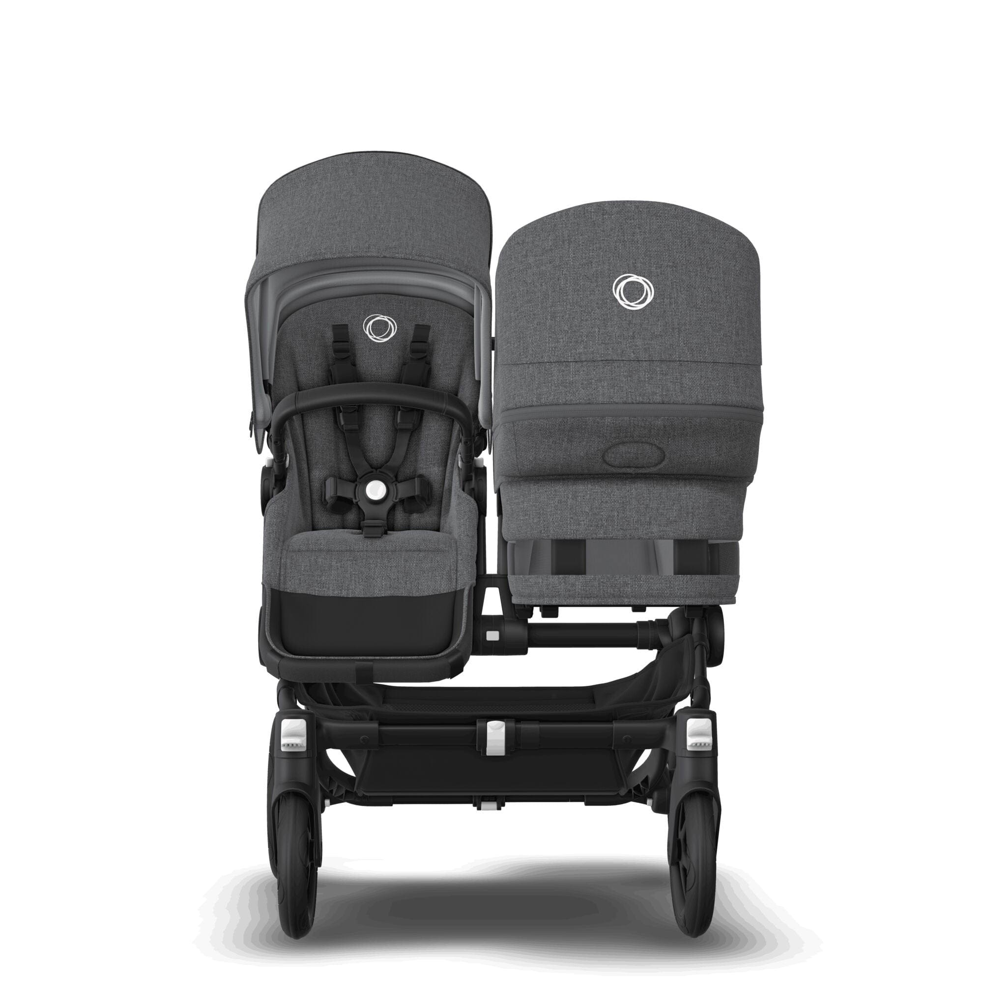 Bugaboo double buggies Bugaboo Donkey 5 Duo Complete Pushchair - Black/Grey Mélange 100219001