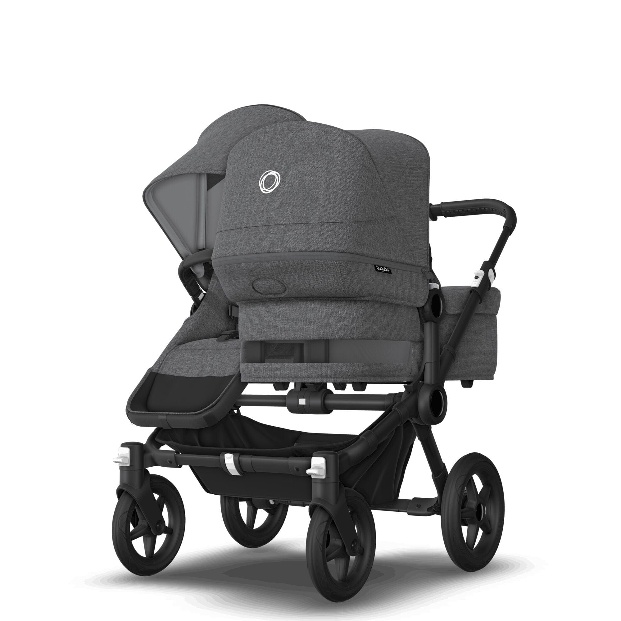 Bugaboo double buggies Bugaboo Donkey 5 Duo Complete Pushchair - Black/Grey Mélange 100219001