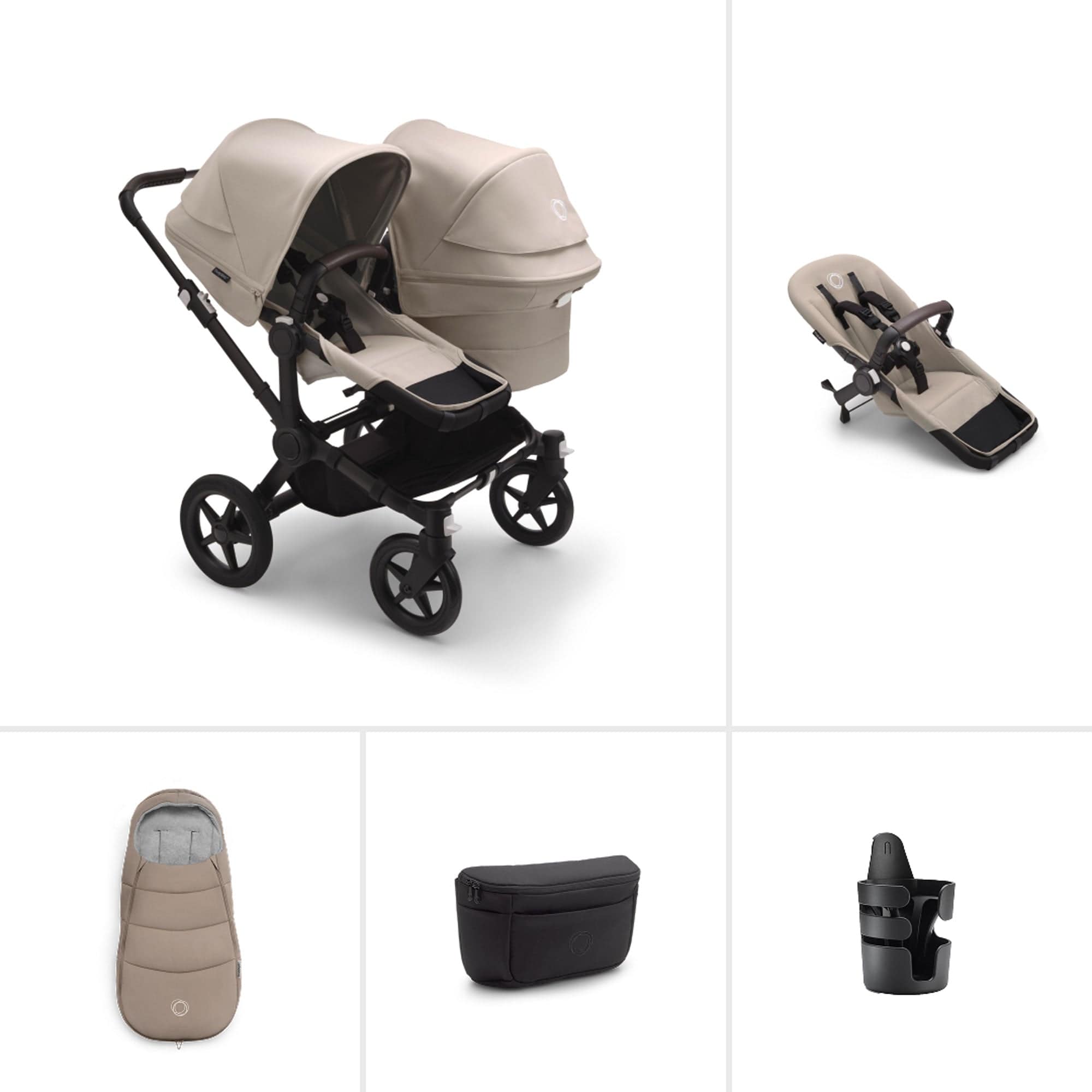 Bugaboo double buggies Bugaboo Donkey 5 Duo Essential Bundle - Desert Taupe 20328-DUO-ESS-2