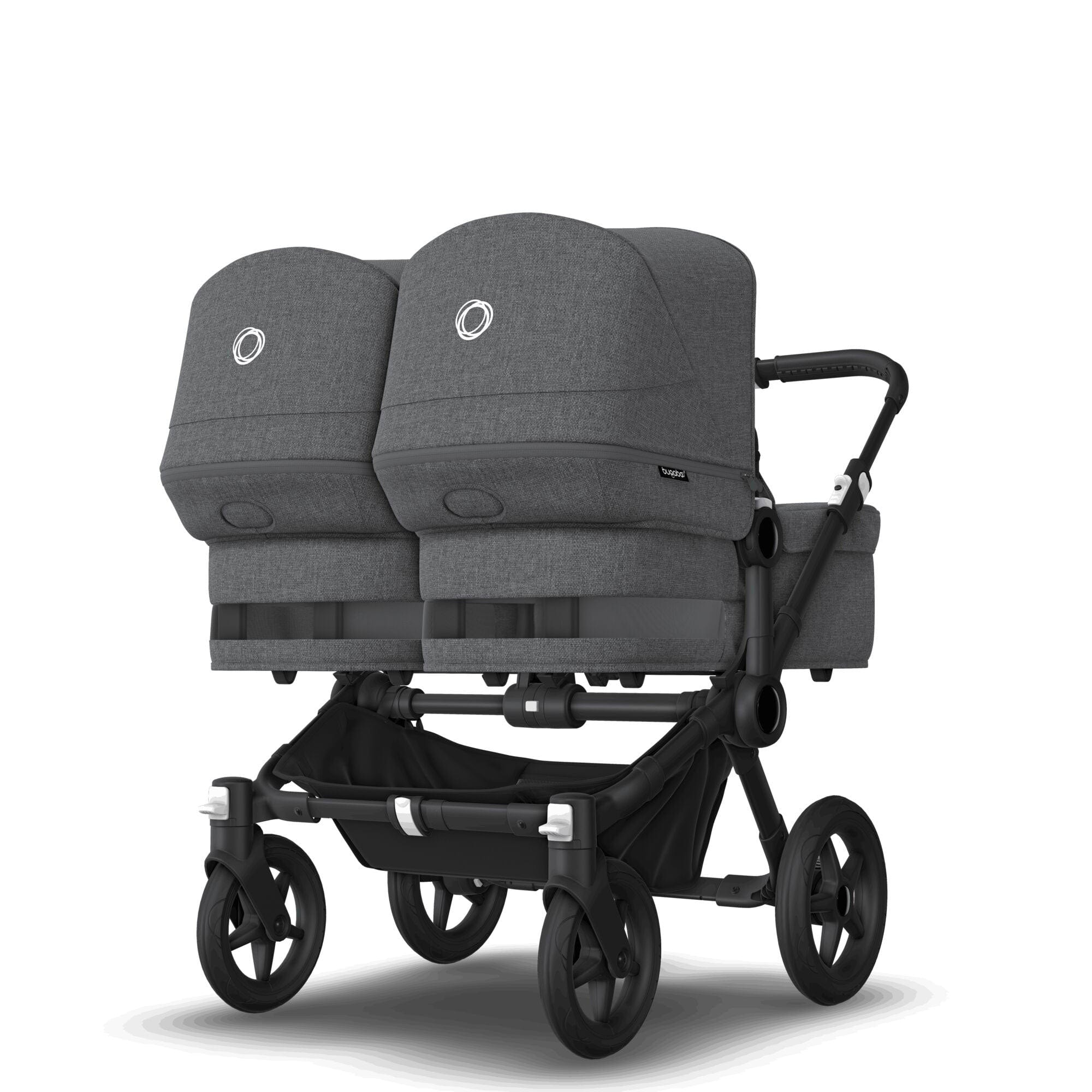 Bugaboo double buggies Bugaboo Donkey 5 Twin Complete Pushchair - Black/Grey Mélange 100288001