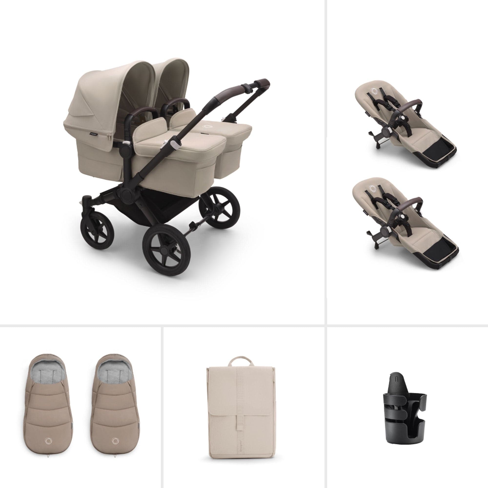 Bugaboo double buggies Bugaboo Donkey 5 Twin Essential Bundle - Desert Taupe 20331-TWN-ESS-2