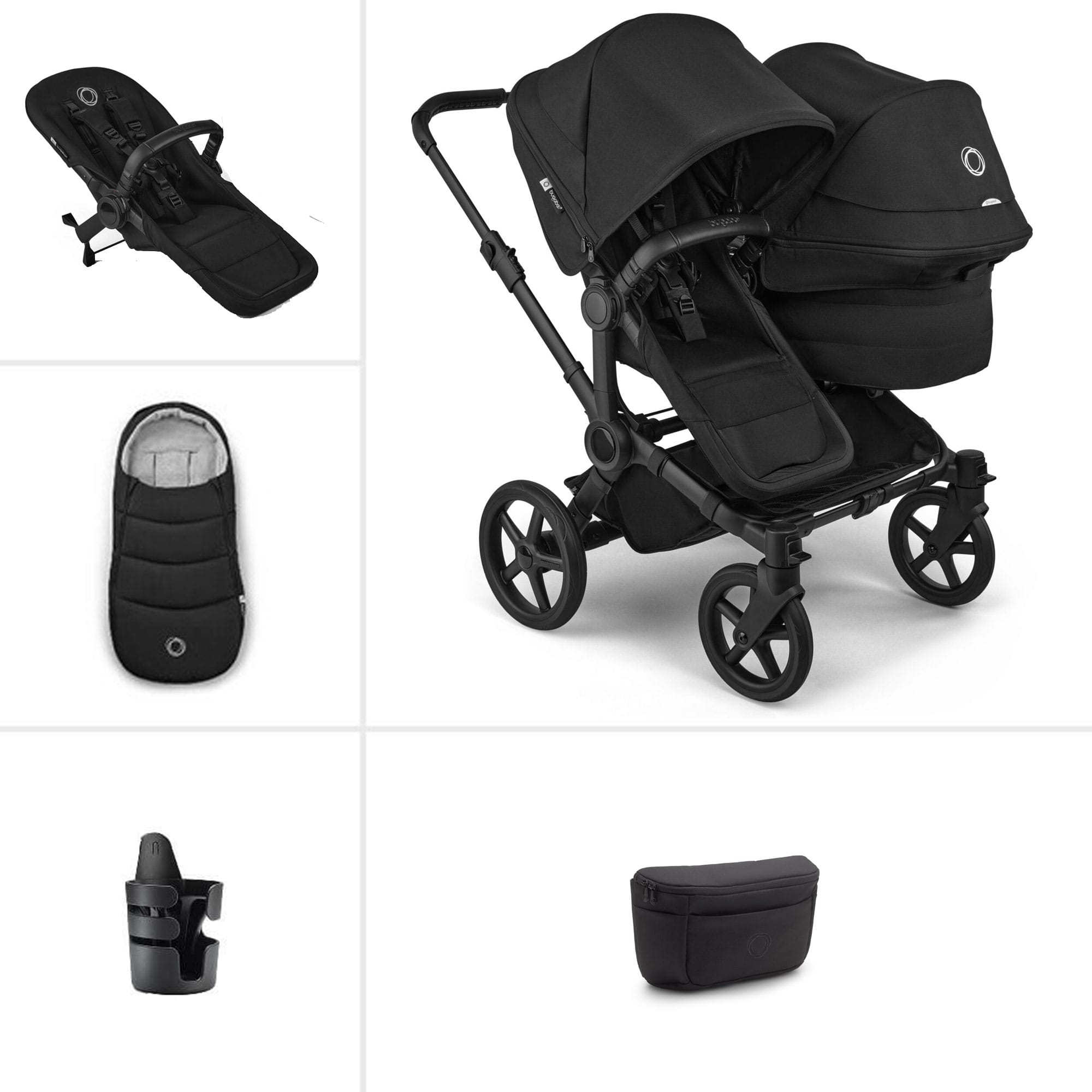 Bugaboo double buggies Bugaboo Donkey 6 Double Essential Bundle - Heritage Black 21667-HER-BLK
