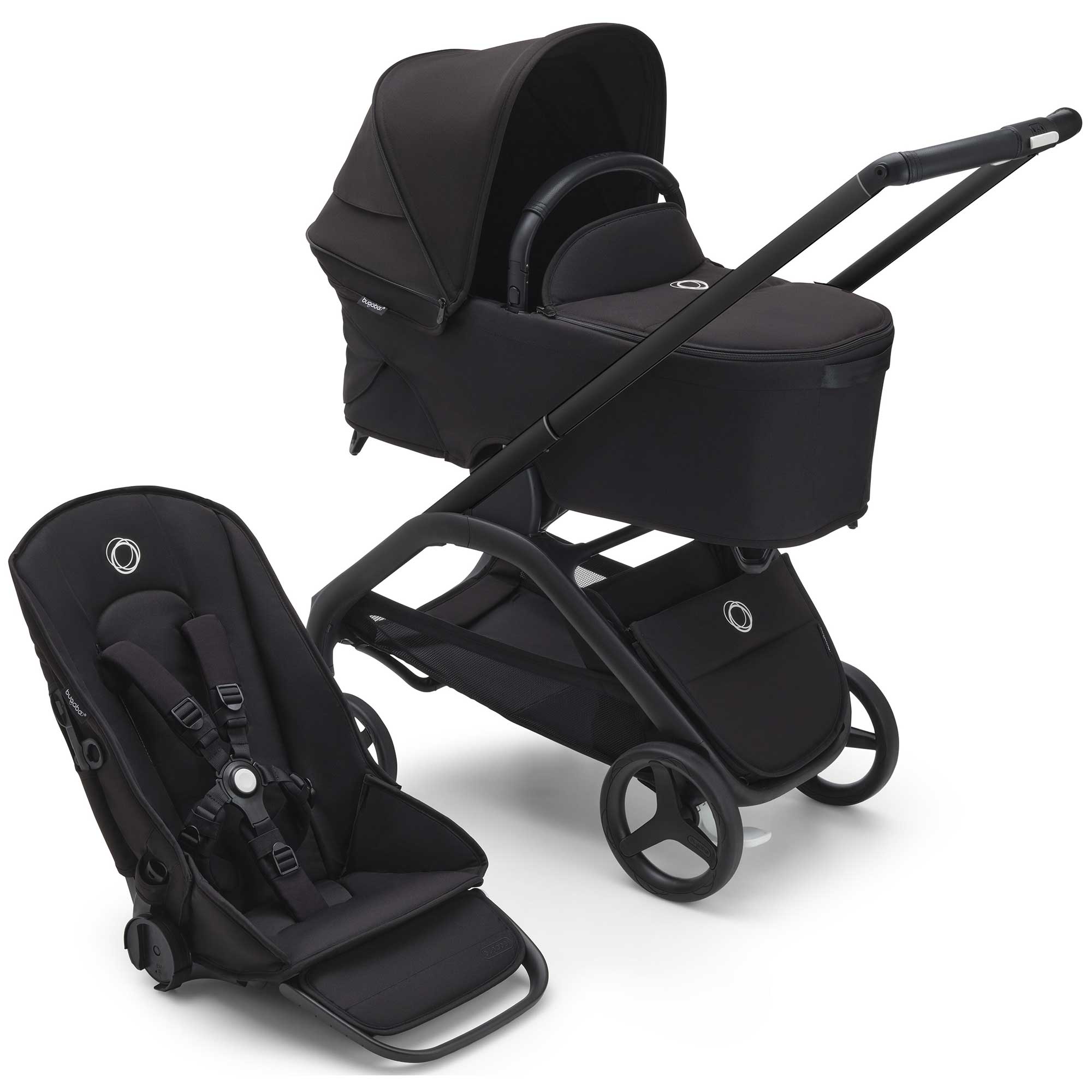 Bugaboo Travel Systems Bugaboo Dragonfly Pebble 360 Pro Travel System in Black/Midnight Black 13817-BLK-MID-BLK