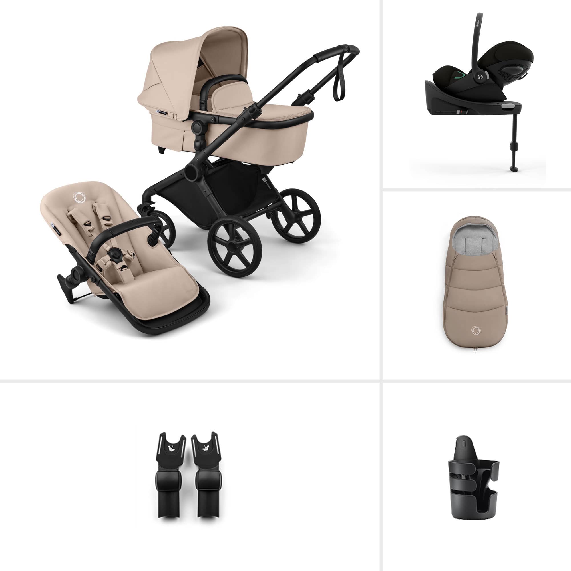 Bugaboo Travel Systems Bugaboo Cub Cybex Ultimate Newborn Bundle - Desert Taupe 23228-CB-CLG-TPE