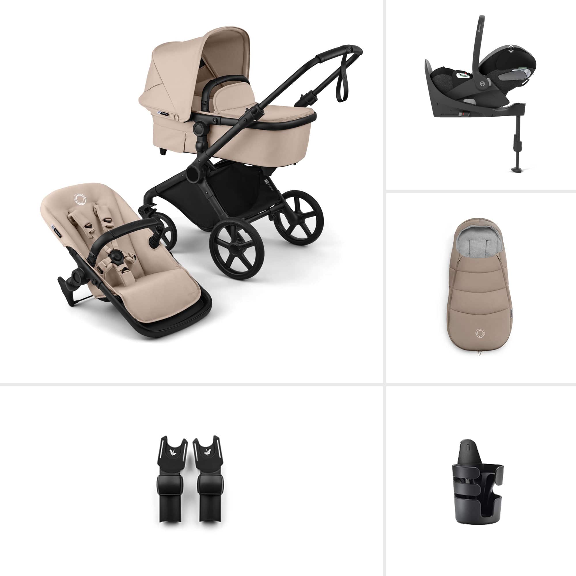 Bugaboo Travel Systems Bugaboo Cub Cybex Ultimate Newborn Bundle - Desert Taupe 23228-CB-CLT-TPE