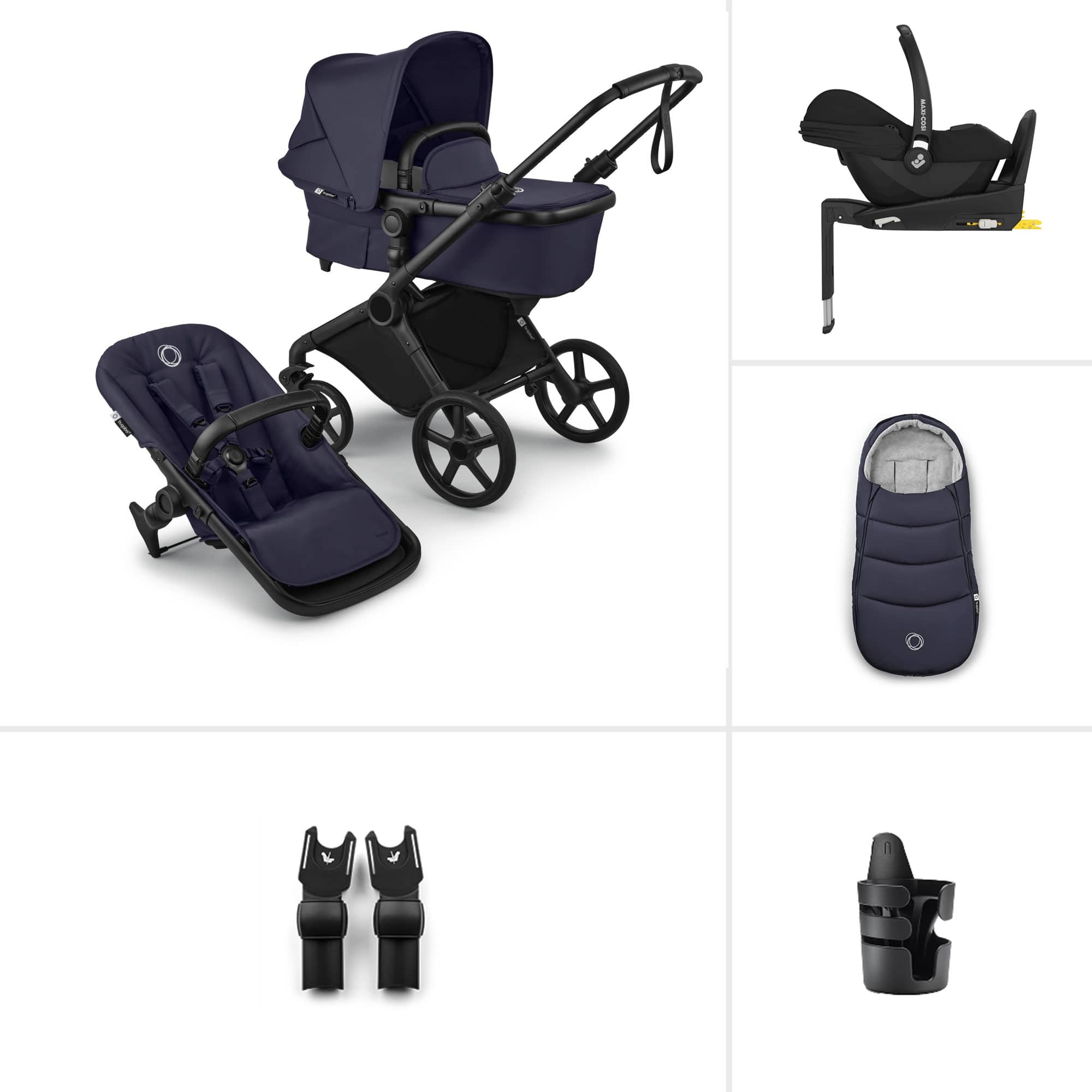 Bugaboo Travel Systems Bugaboo Cub Maxi-Cosi Ultimate Newborn Bundle - Deep Indigo 23236-CB-CAB-IND