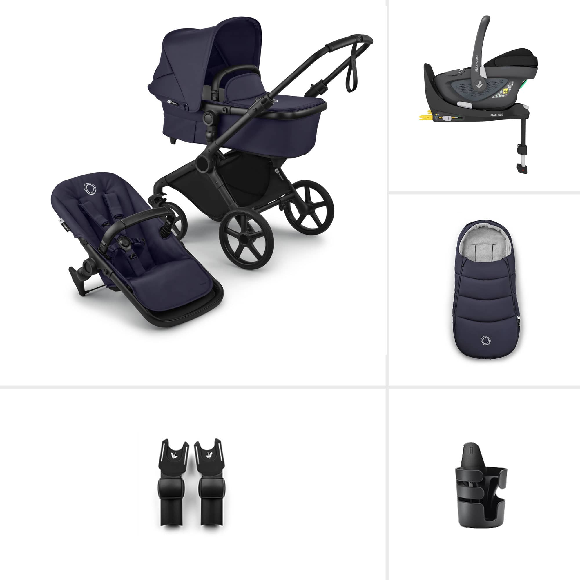 Bugaboo Travel Systems Bugaboo Cub Maxi-Cosi Ultimate Newborn Bundle - Deep Indigo 23236-CB-PEB-IND