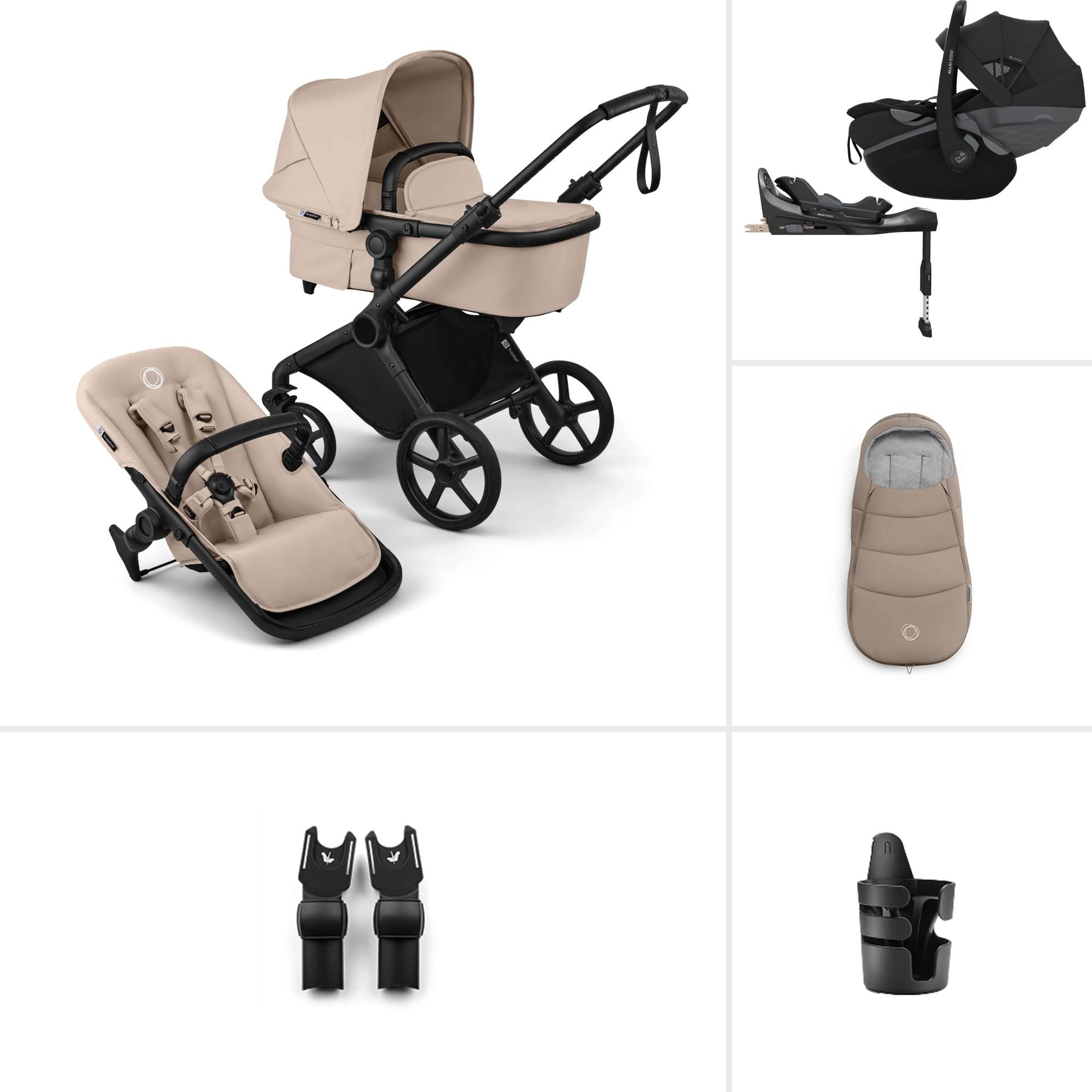 Bugaboo Travel Systems Bugaboo Cub Maxi-Cosi Ultimate Newborn Bundle - Desert Taupe 23236-CB-PSP-TPE