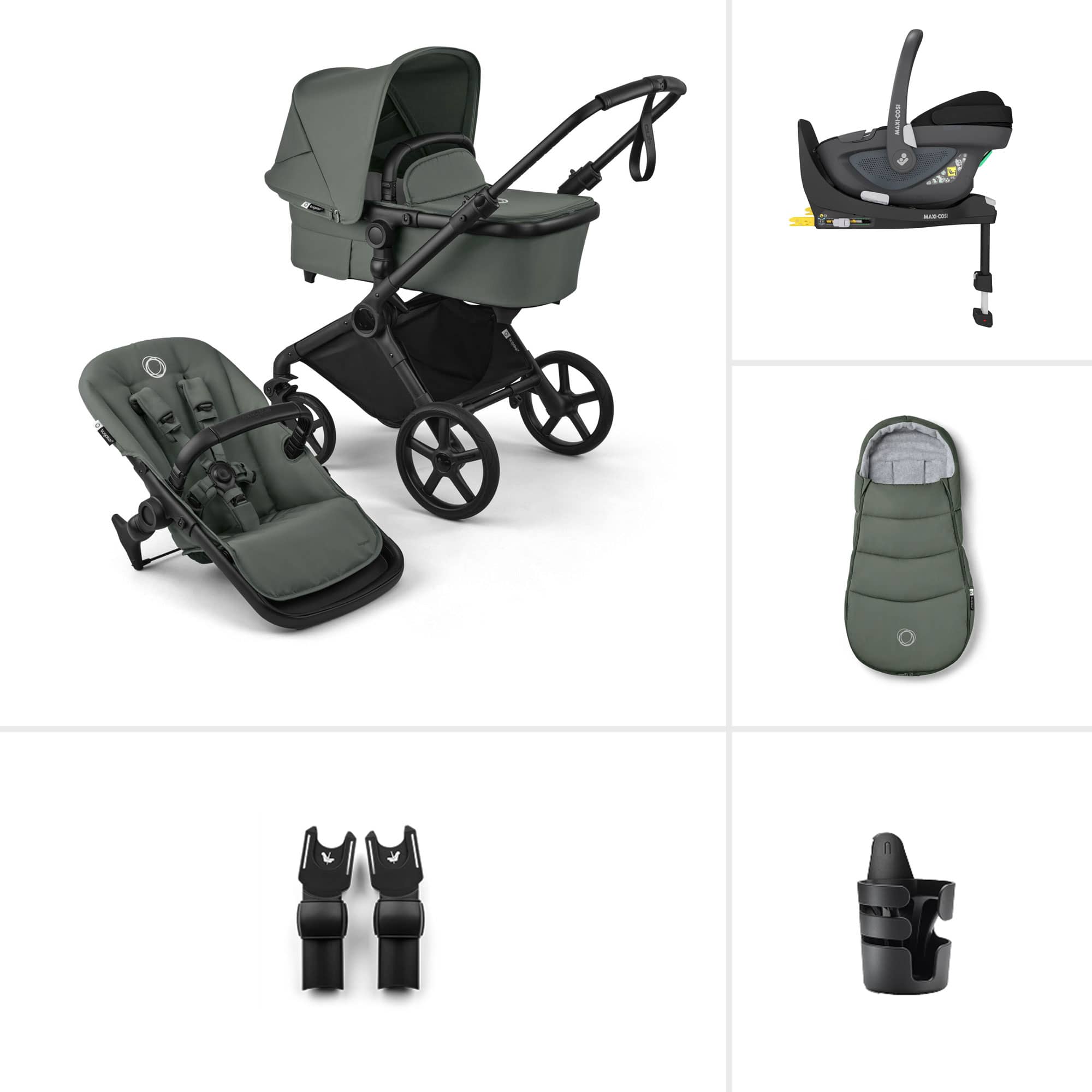 Bugaboo Travel Systems Bugaboo Cub Maxi-Cosi Ultimate Newborn Bundle - Forest Green 23236-CB-PEB-GRN