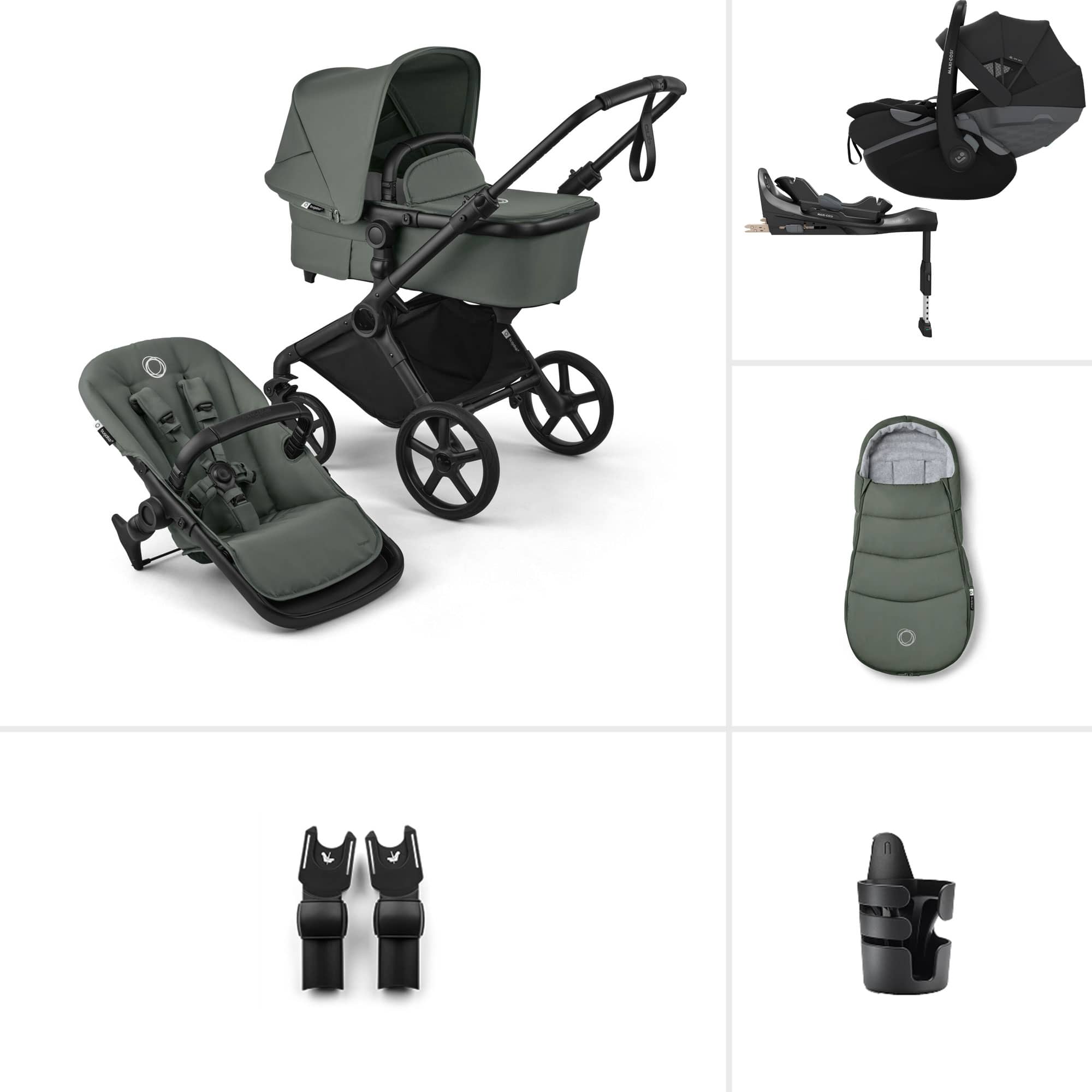 Bugaboo Travel Systems Bugaboo Cub Maxi-Cosi Ultimate Newborn Bundle - Forest Green 23236-CB-PSP-GRN