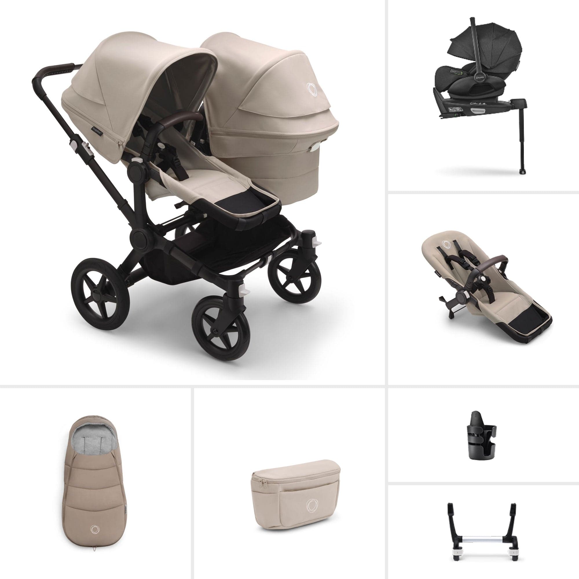 Bugaboo travel systems Bugaboo Donkey 5 Duo Ultimate Newborn Bundle - Desert Taupe 17672-DES-TPE