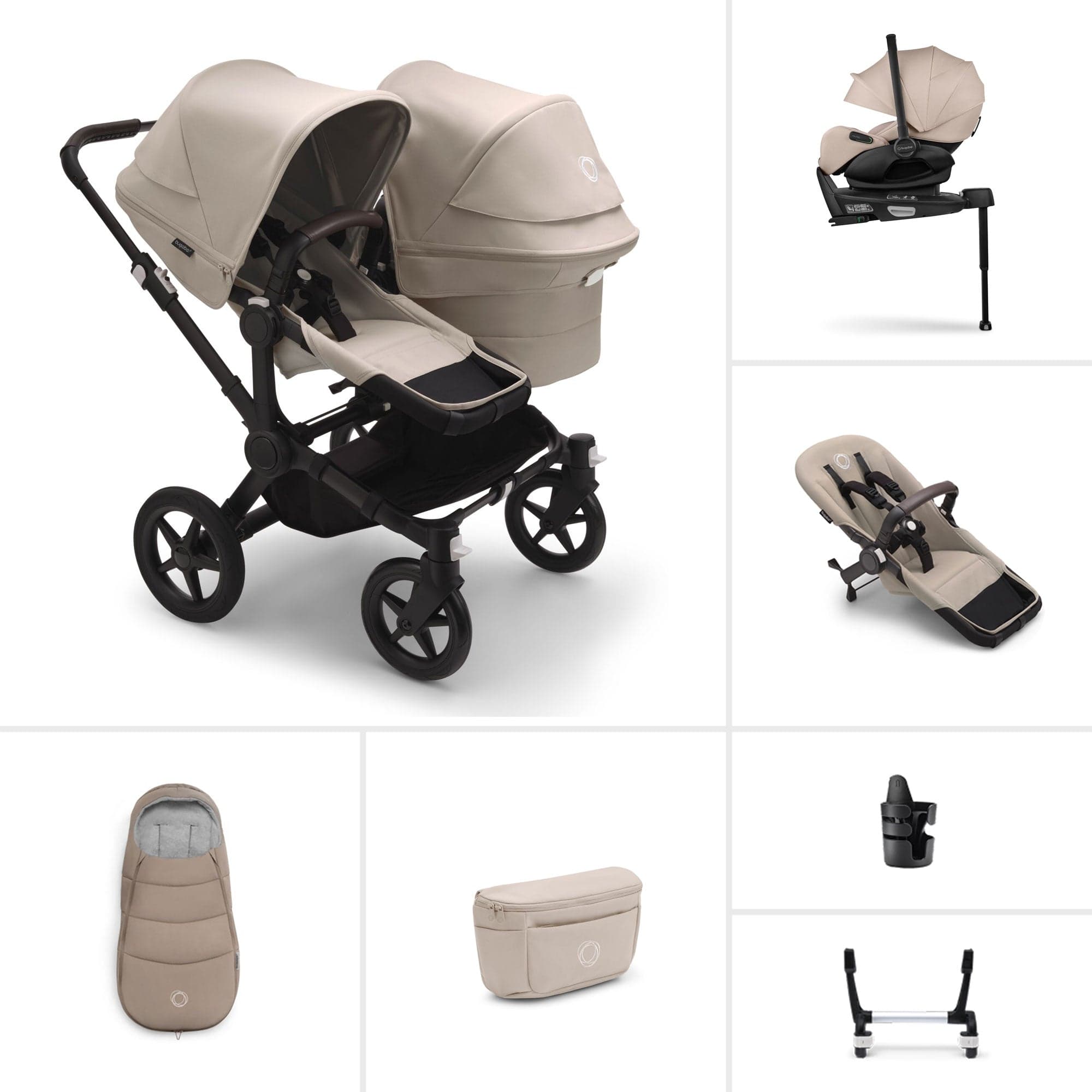 Bugaboo travel systems Bugaboo Donkey 5 Duo Ultimate Newborn Bundle - Desert Taupe 17672-DES-TPE-2