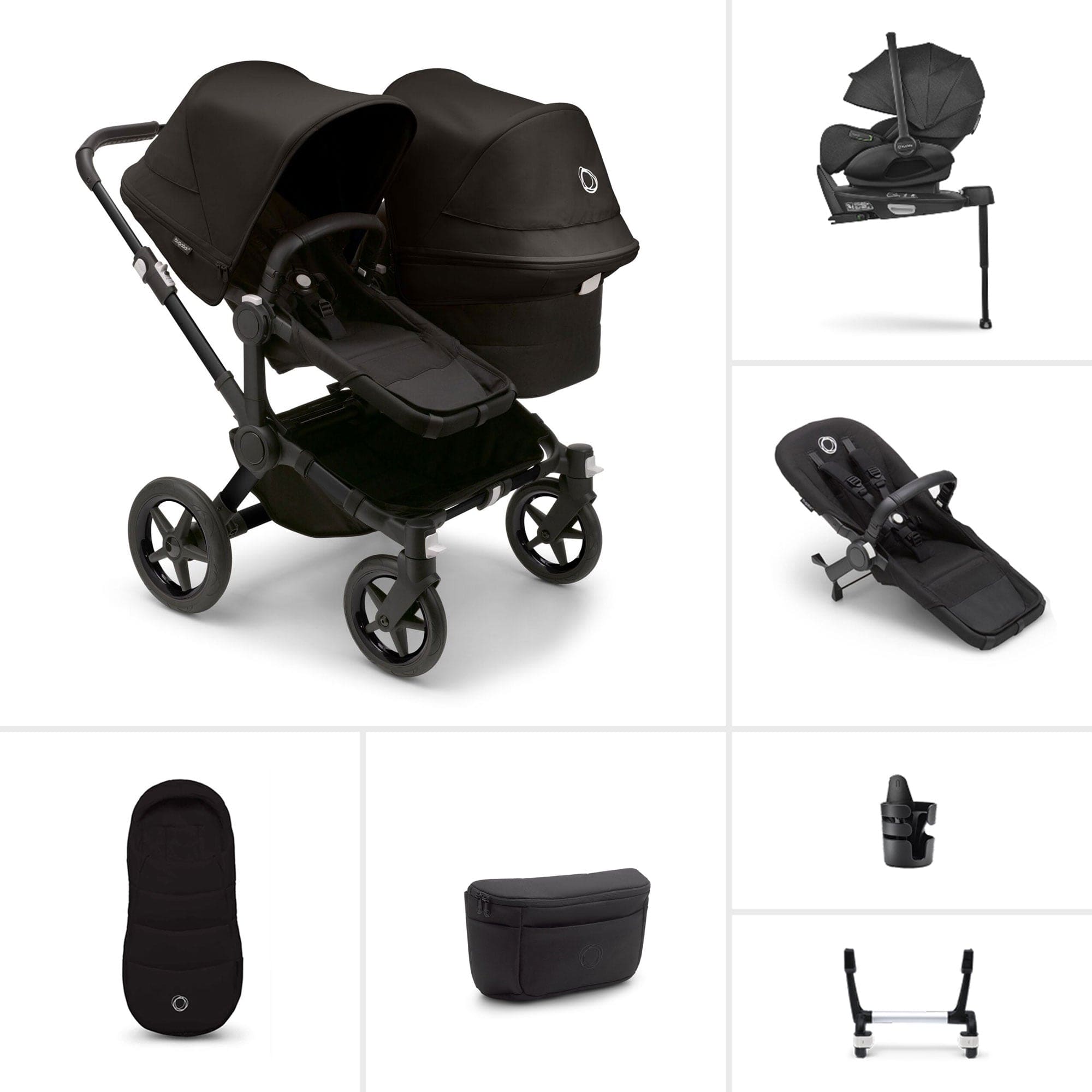 Bugaboo travel systems Bugaboo Donkey 5 Duo Ultimate Newborn Bundle - Midnight Black 17672-MID-BLK