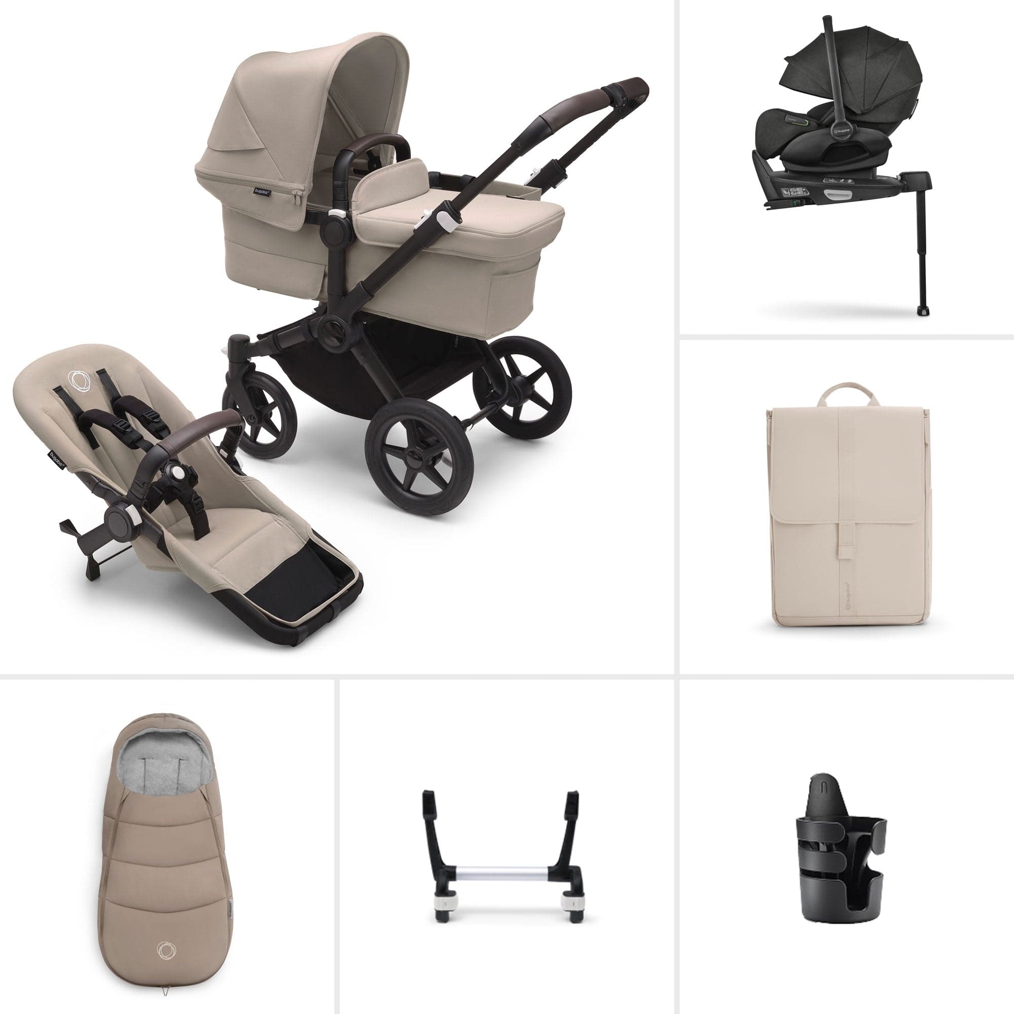 Bugaboo travel systems Bugaboo Donkey 5 Mono Ultimate Newborn Bundle - Desert Taupe 17622-DES-TPE