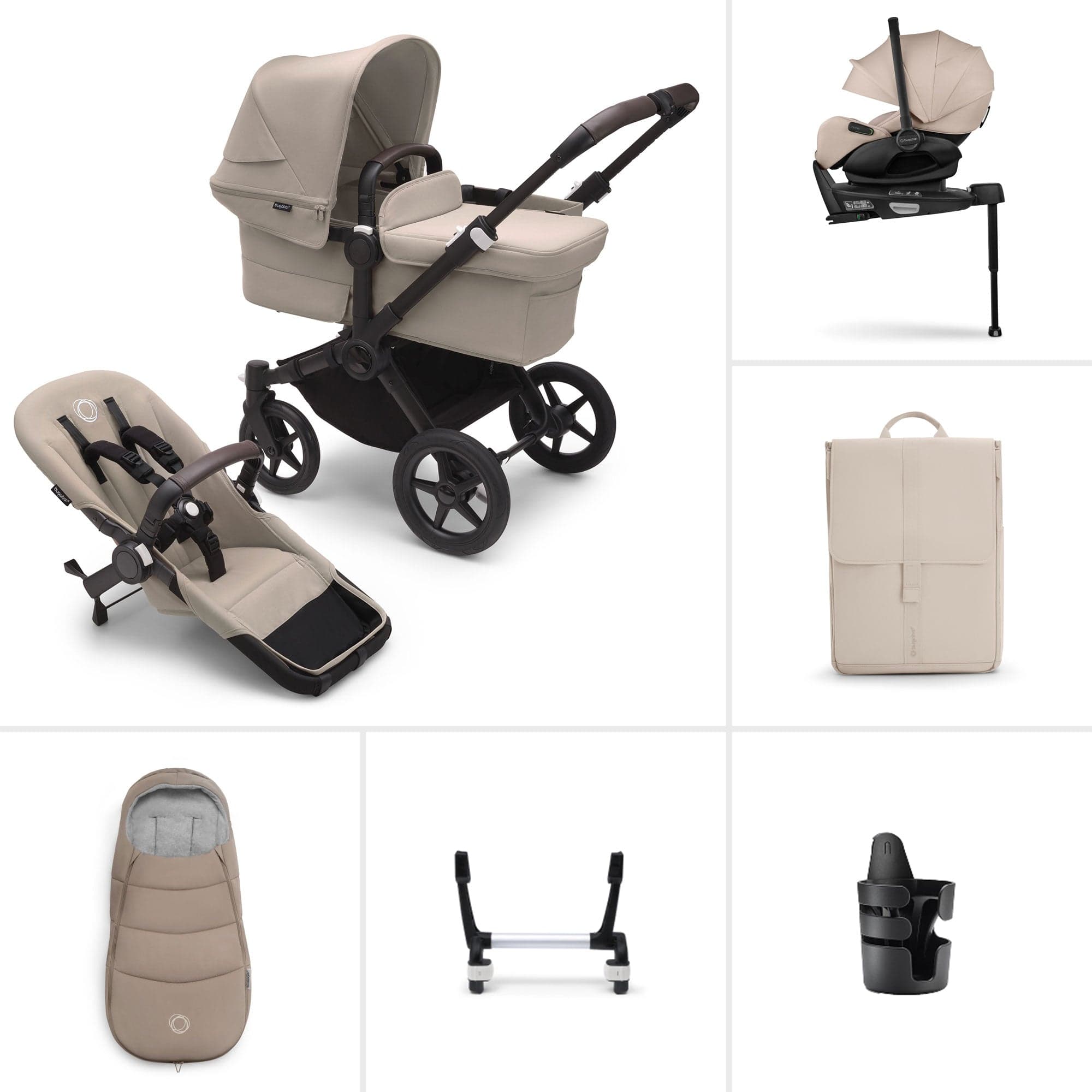 Bugaboo travel systems Bugaboo Donkey 5 Mono Ultimate Newborn Bundle - Desert Taupe 17622-DES-TPE-2