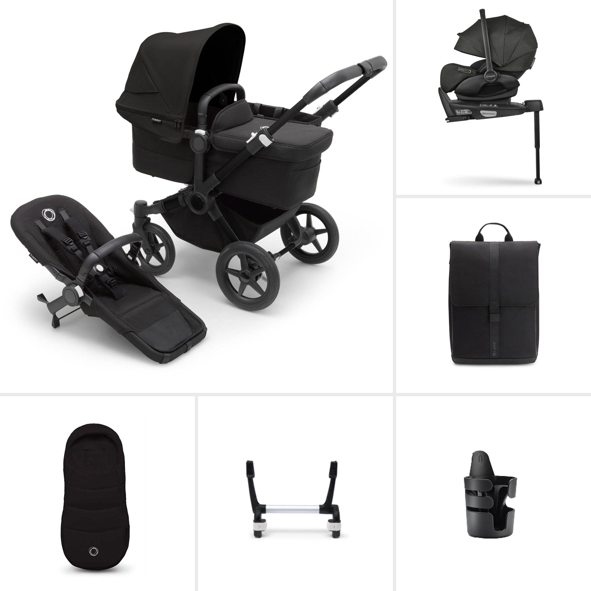 Bugaboo travel systems Bugaboo Donkey 5 Mono Ultimate Newborn Bundle - Midnight Black 17622-MID-BLK
