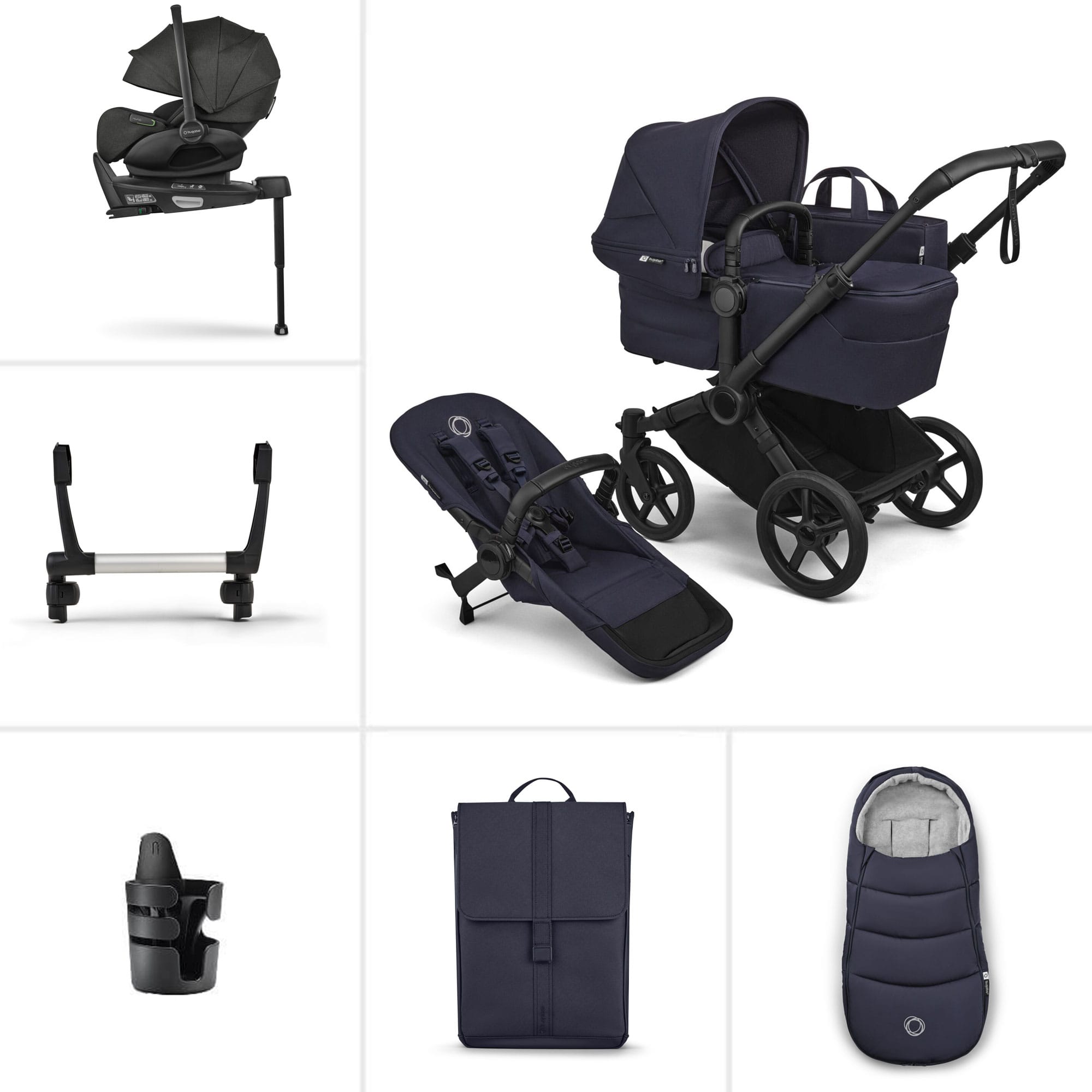 Bugaboo Travel Systems Bugaboo Donkey 6 Single Ultimate Newborn Bundle - Deep Indigo 21660-DEE-ING
