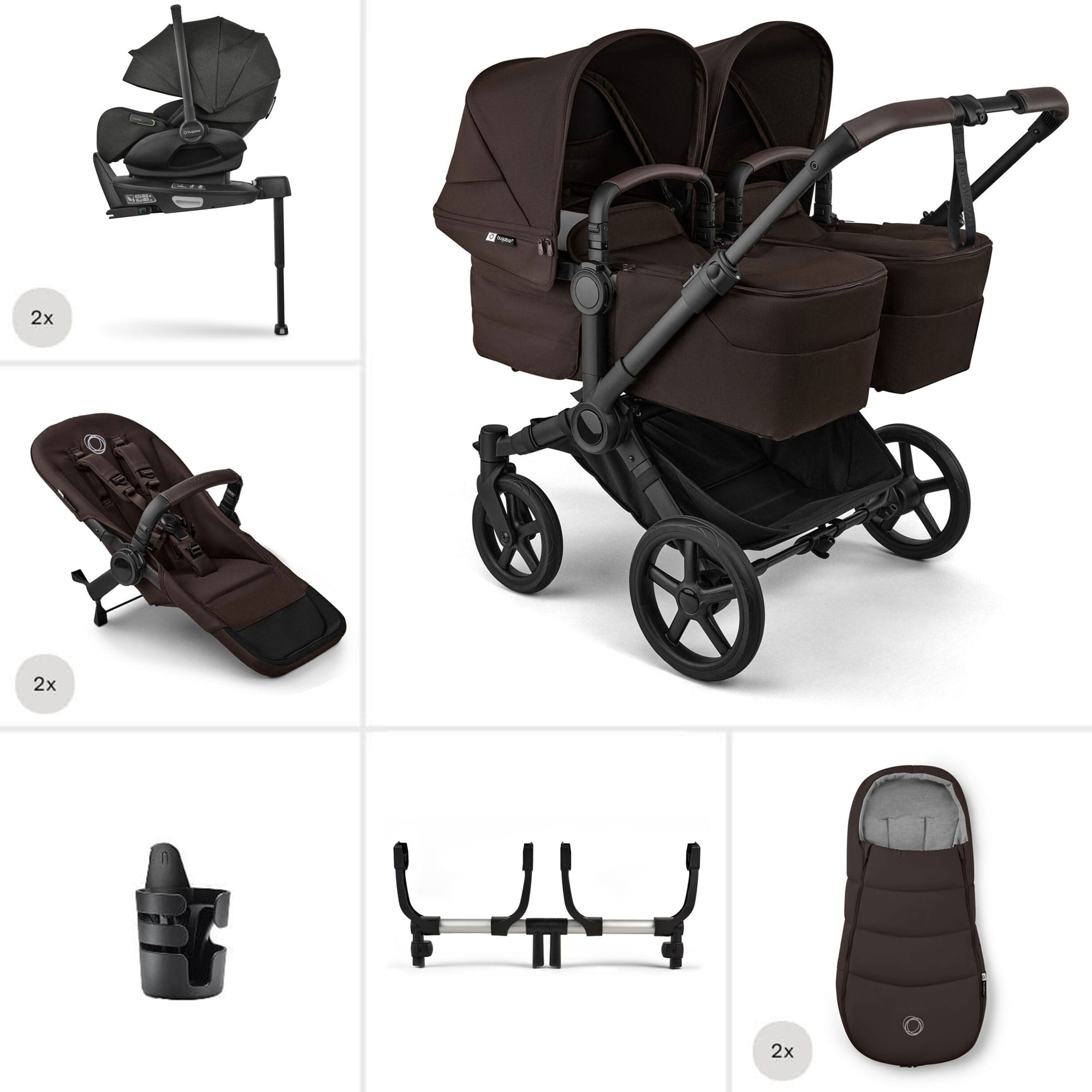 Bugaboo Travel Systems Bugaboo Donkey 6 Twin Ultimate Newborn Bundle - Cocoa Brown 21687-COC-BRN