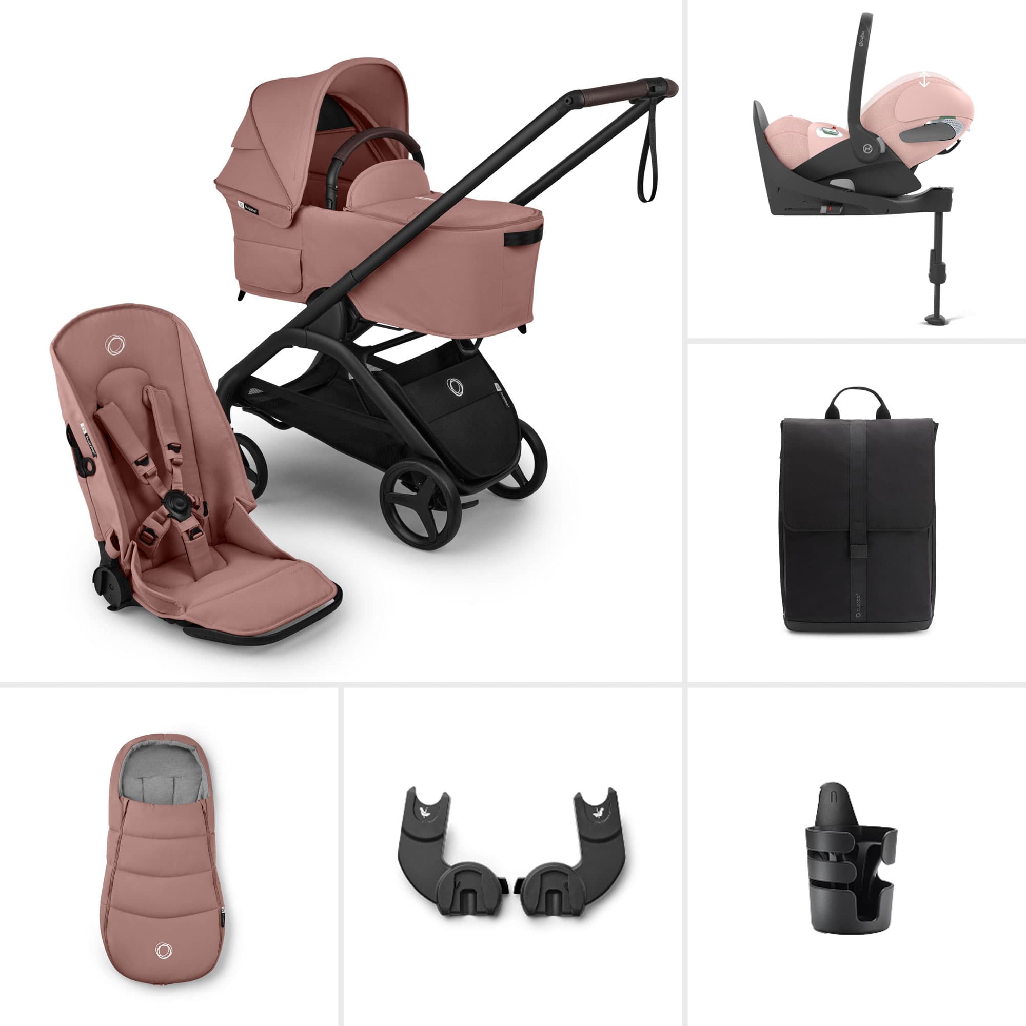 Bugaboo travel systems Bugaboo Dragonfly Plus Ultimate Cybex Travel System - Dusty Pink BUG-DFLY-PLUS-PNK-5