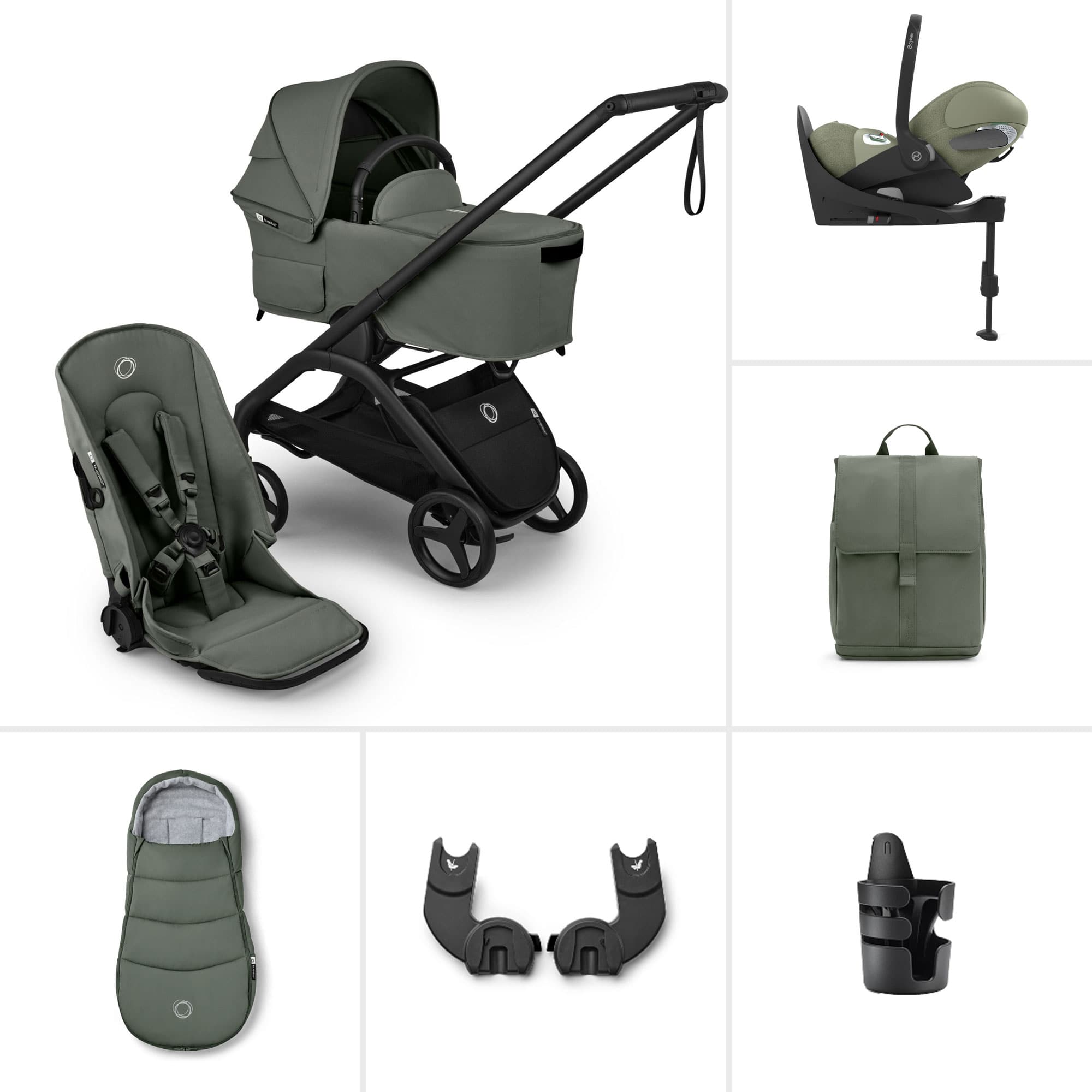 Bugaboo travel systems Bugaboo Dragonfly Plus Ultimate Cybex Travel System - Forest Green BUG-DFLY-PLUS-GRN-5