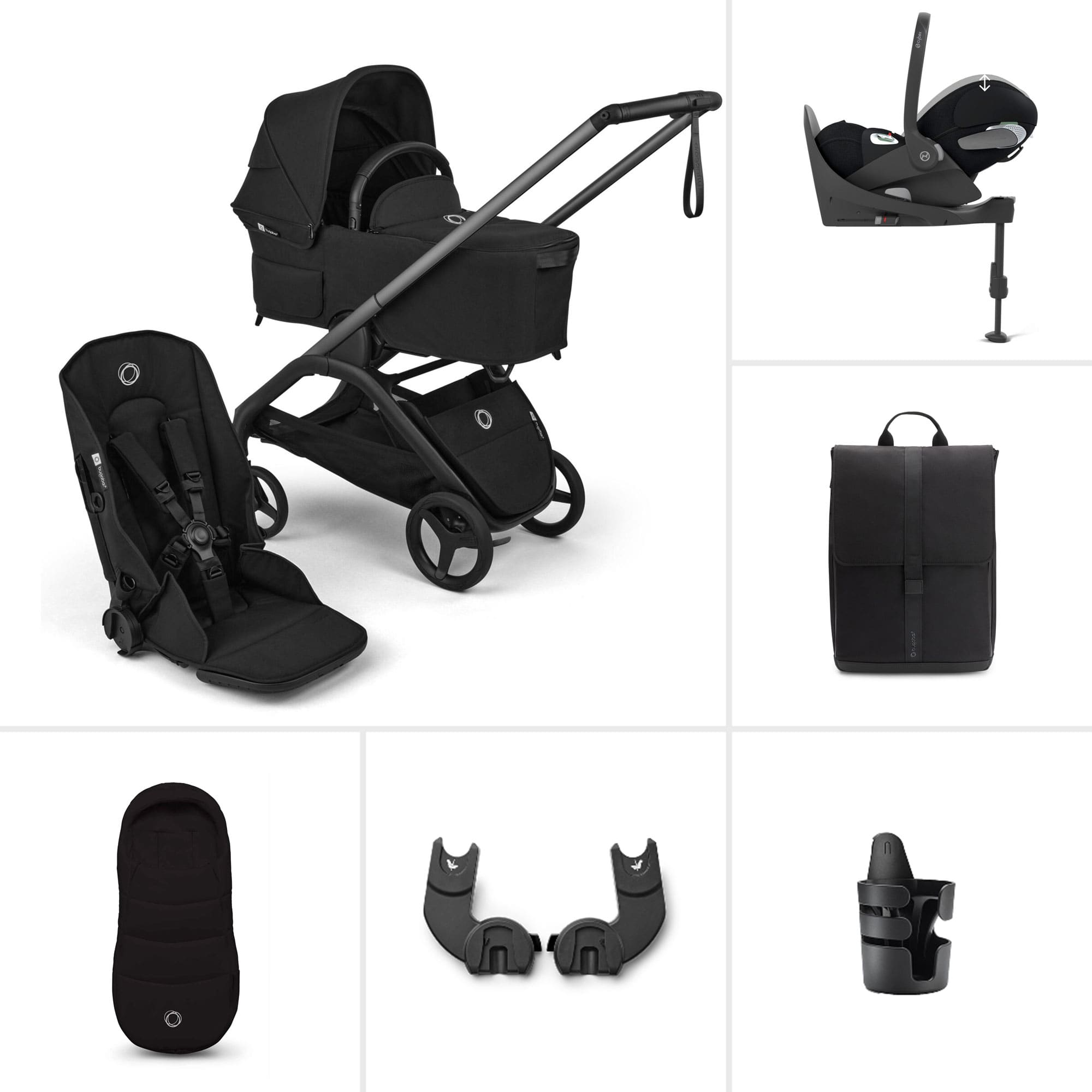 Bugaboo travel systems Bugaboo Dragonfly Plus Ultimate Cybex Travel System - Heritage Black BUG-DFLY-PLUS-BLK-5
