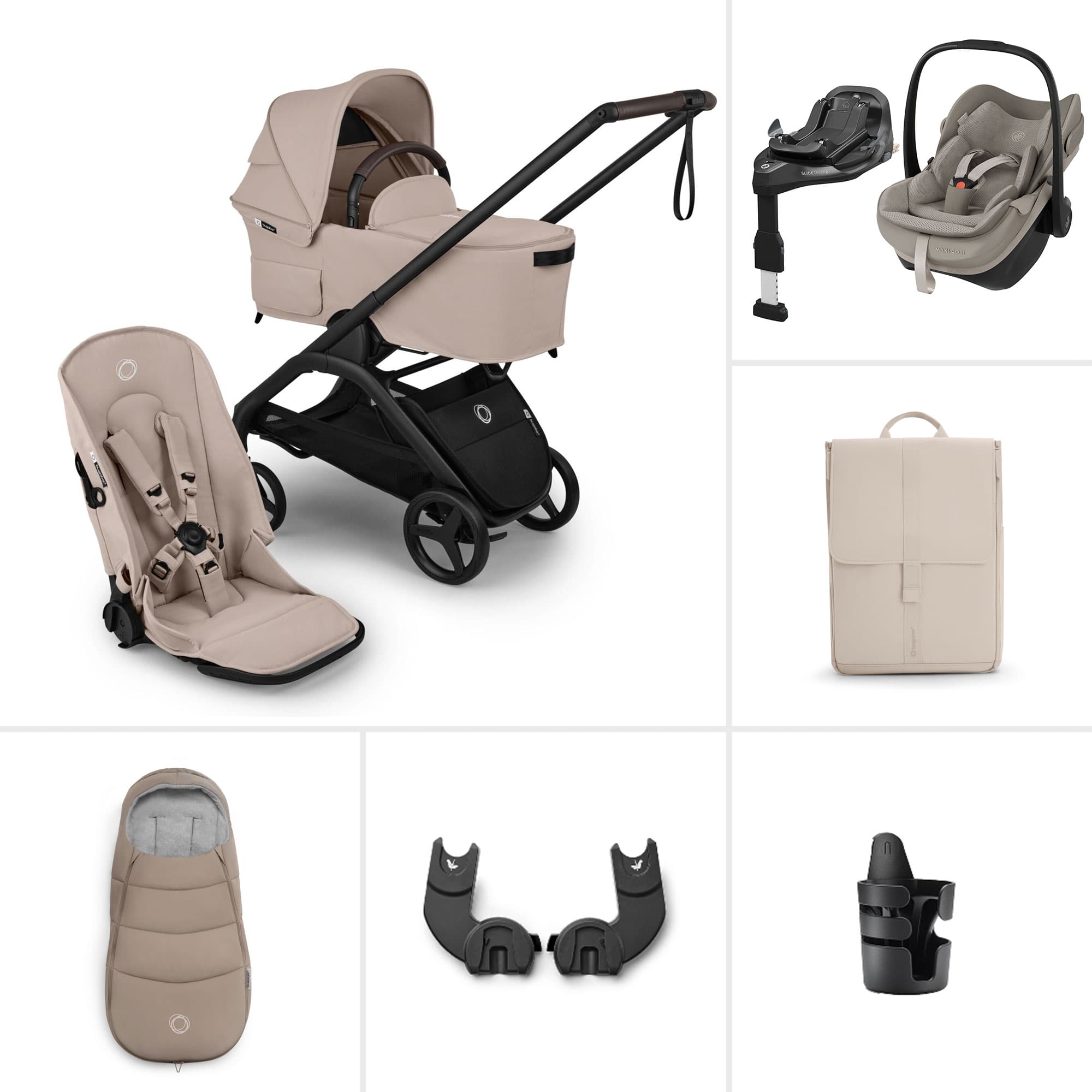 Bugaboo travel systems Bugaboo Dragonfly Plus Ultimate Maxi-Cosi Travel System - Desert Taupe BUG-DFLY-PLUS-TPE-3