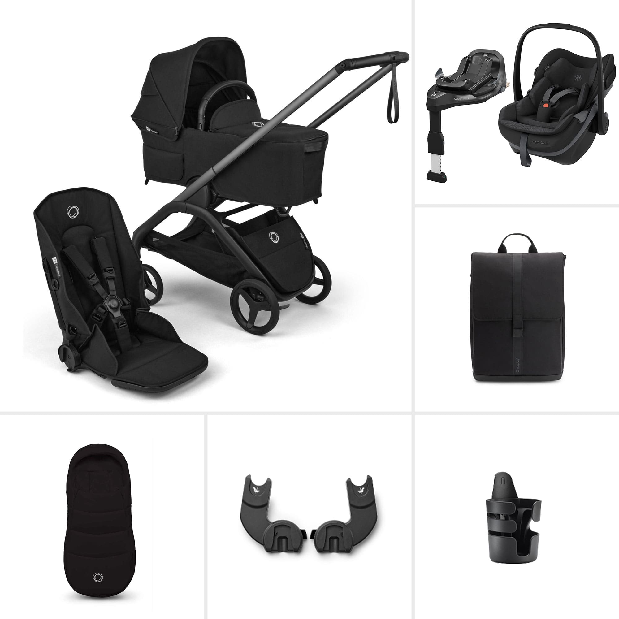 Bugaboo travel systems Bugaboo Dragonfly Plus Ultimate Maxi-Cosi Travel System - Heritage Black BUG-DFLY-PLUS-BLK-3