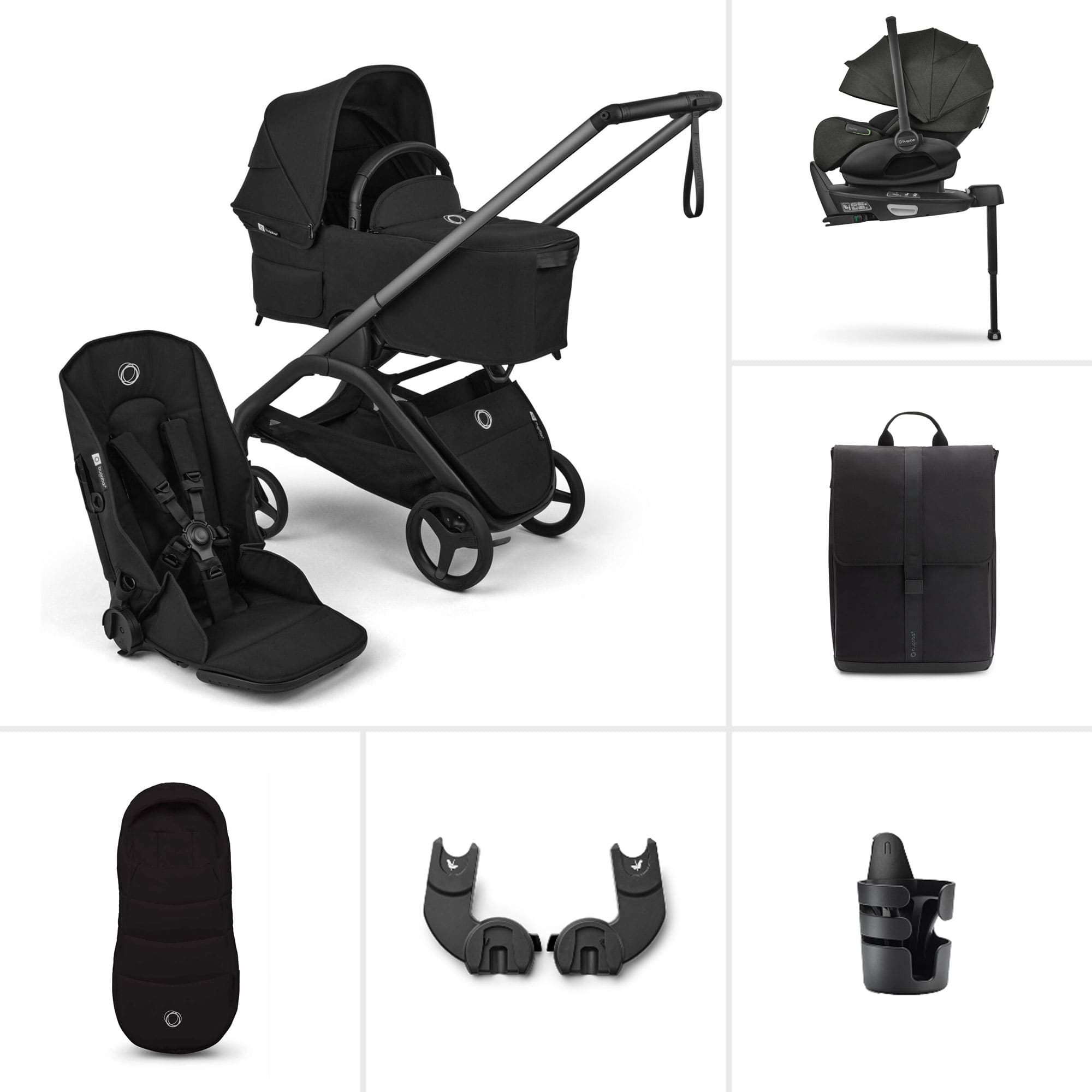 Bugaboo travel systems Bugaboo Dragonfly Plus Ultimate Newborn Bundle - Heritage Black BUG-DFLY-PLUS-ULT-3