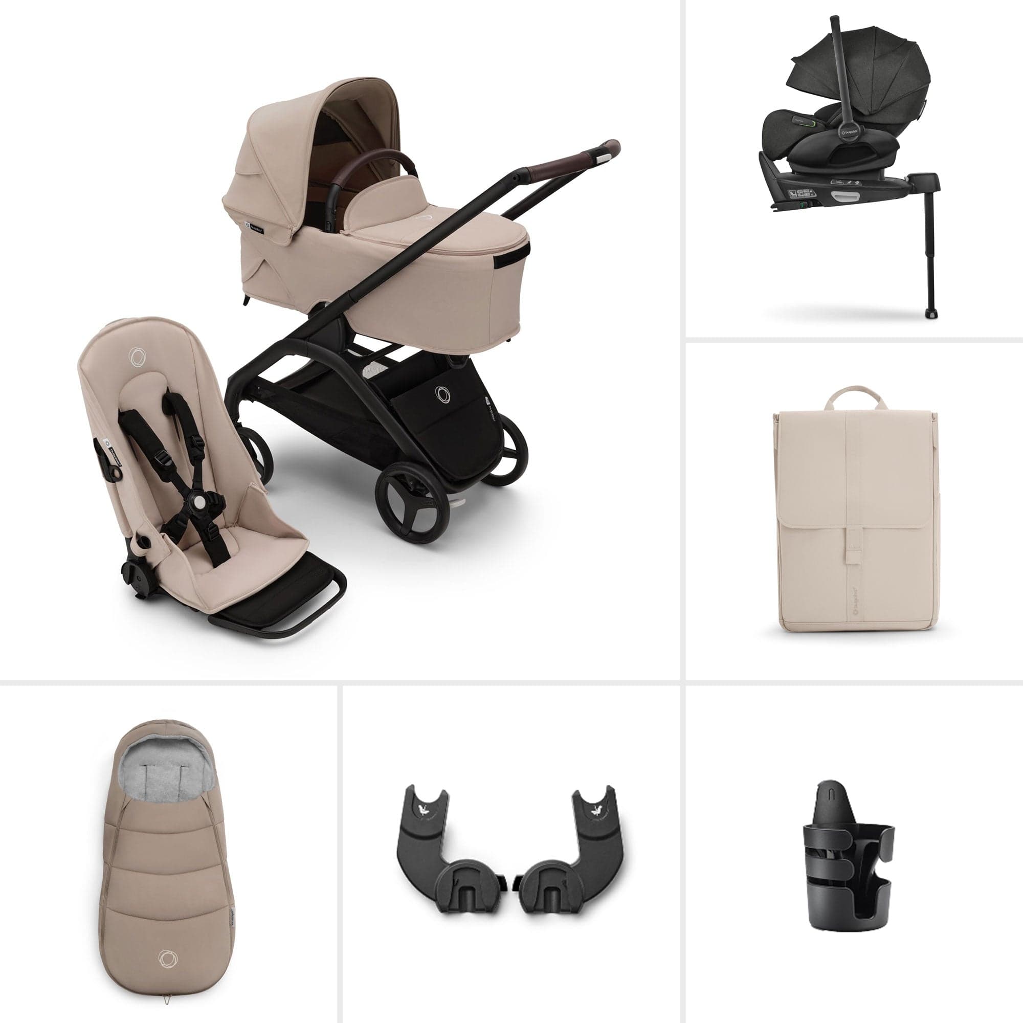 Bugaboo travel systems Bugaboo Dragonfly Ultimate Bundle - Black/Desert Taupe 13813-BLK-DES-TAU
