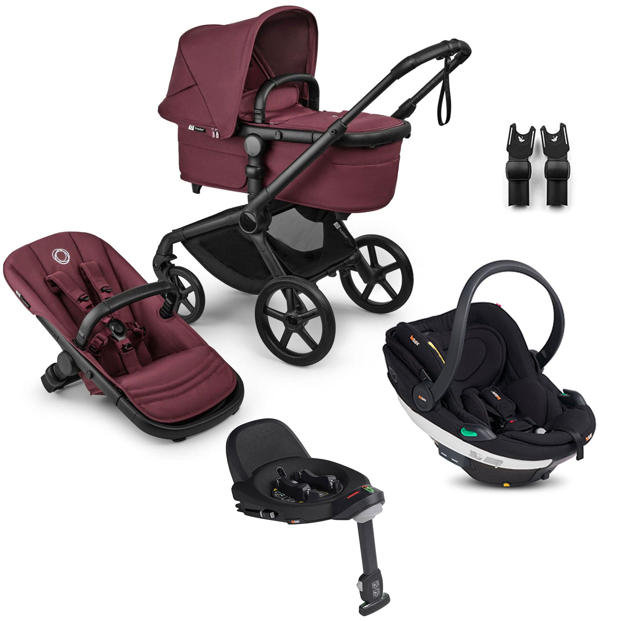 Bugaboo travel systems Bugaboo Fox 5 Renew BeSafe Travel System Bundle - Dark Cherry 18875-TS-BEY-CHE