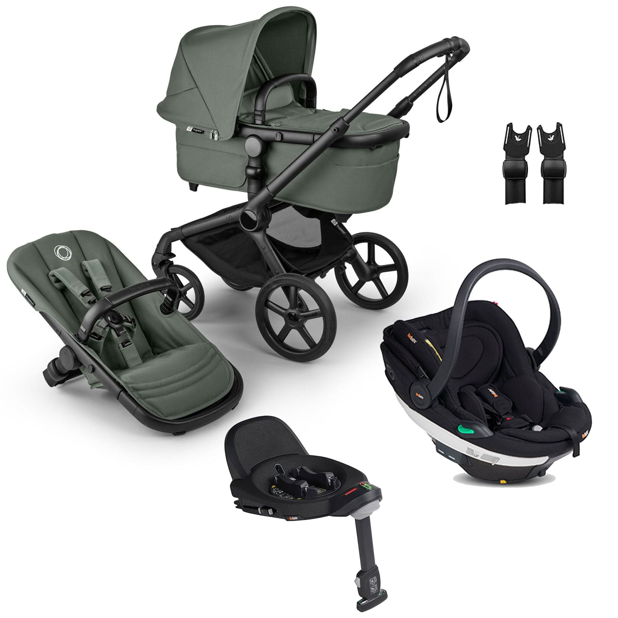 Bugaboo travel systems Bugaboo Fox 5 Renew BeSafe Travel System Bundle - Forest Green 20518-TS-BEY-GRN