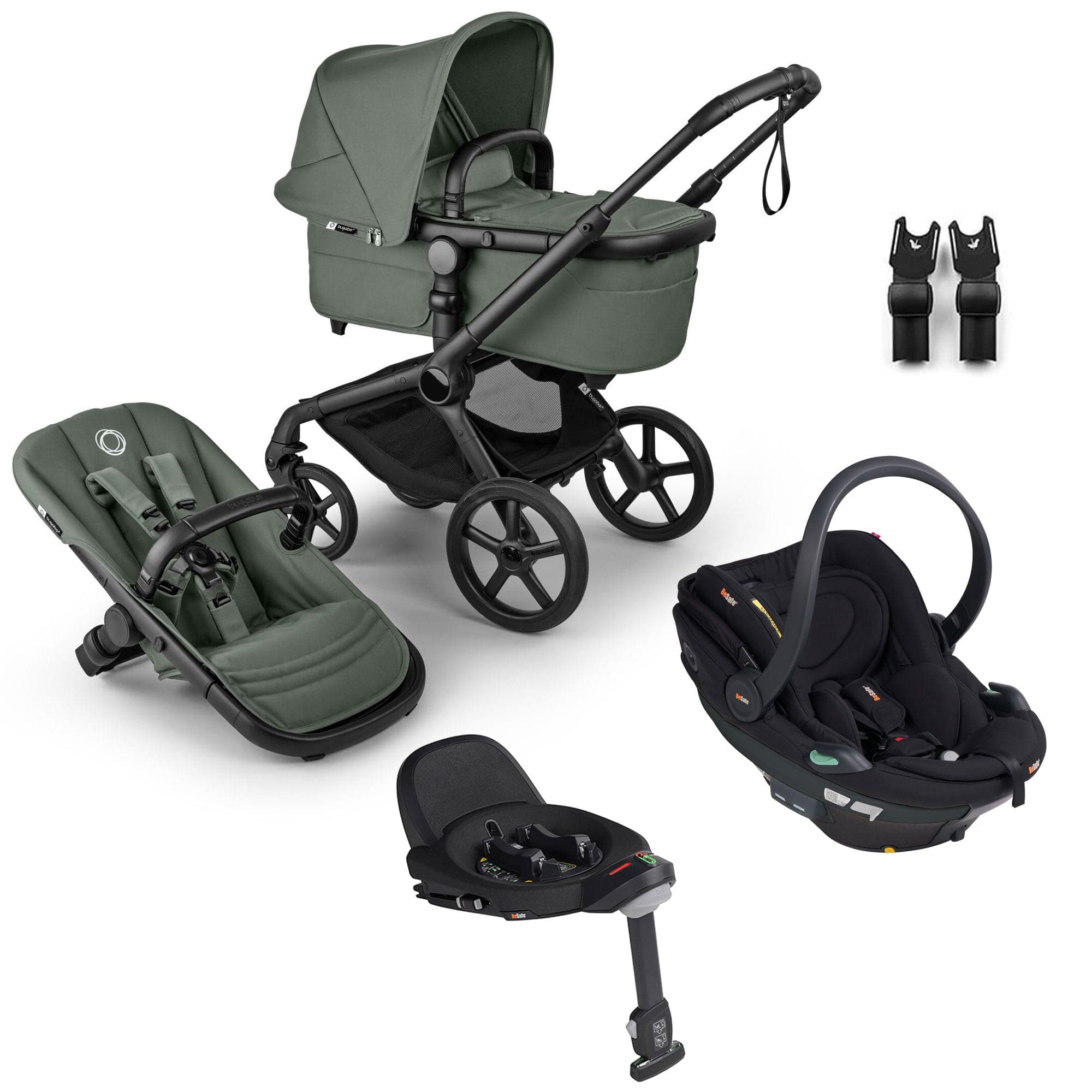 Bugaboo travel systems Bugaboo Fox 5 Renew BeSafe Travel System Bundle - Forest Green 20518-TS-BEY-GRN