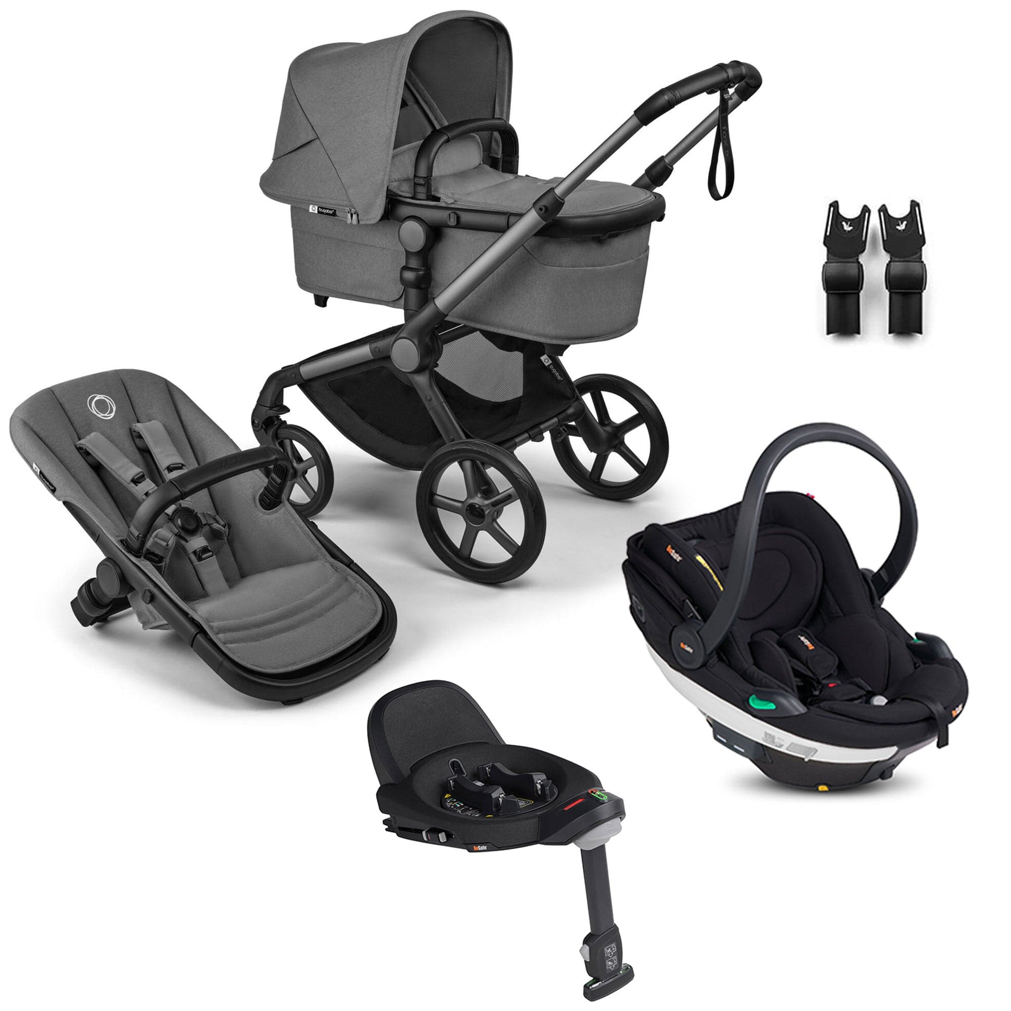 Bugaboo travel systems Bugaboo Fox 5 Renew BeSafe Travel System Bundle - Moon Grey 18876-TS-BEY-GRE