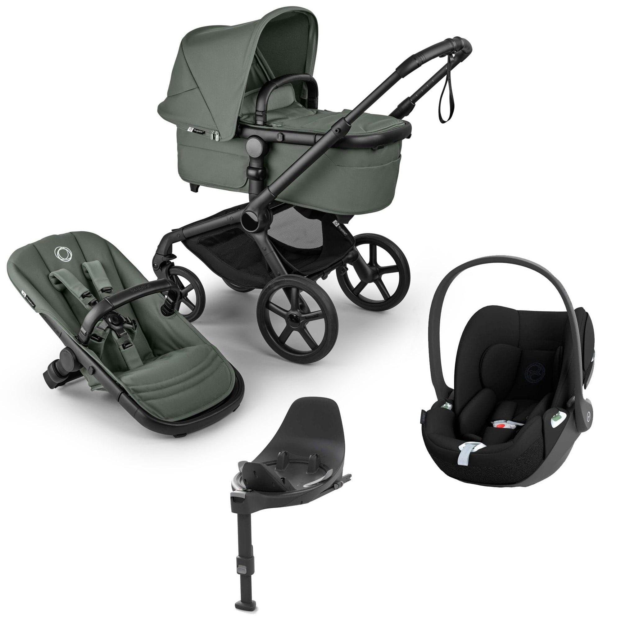 Bugaboo travel systems Bugaboo Fox 5 Renew Cybex Travel System - Forest Green 20518-TS-CLT-GRN