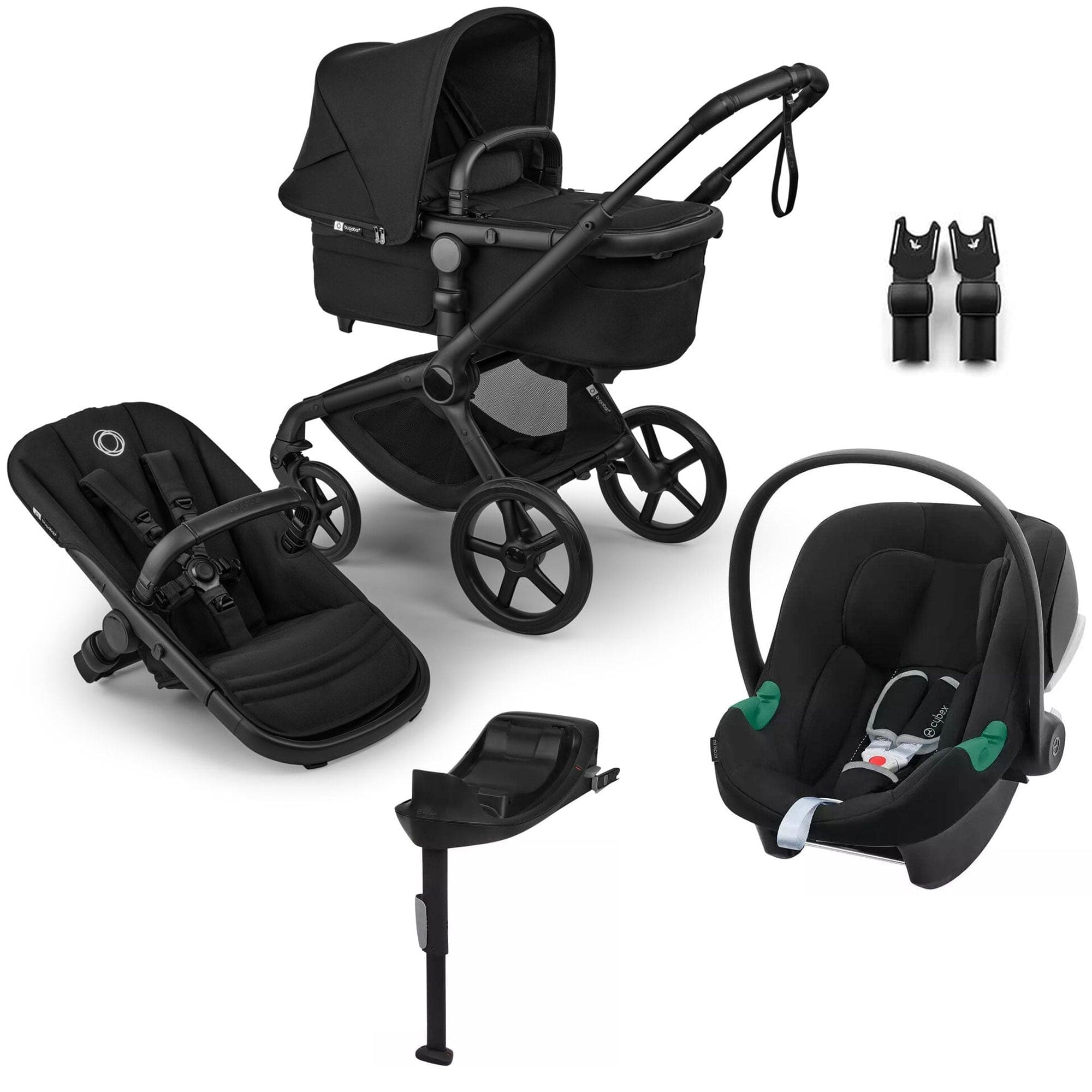 Bugaboo travel systems Bugaboo Fox 5 Renew Cybex Travel System - Heritage Black 18828-TS-ATO-BLA