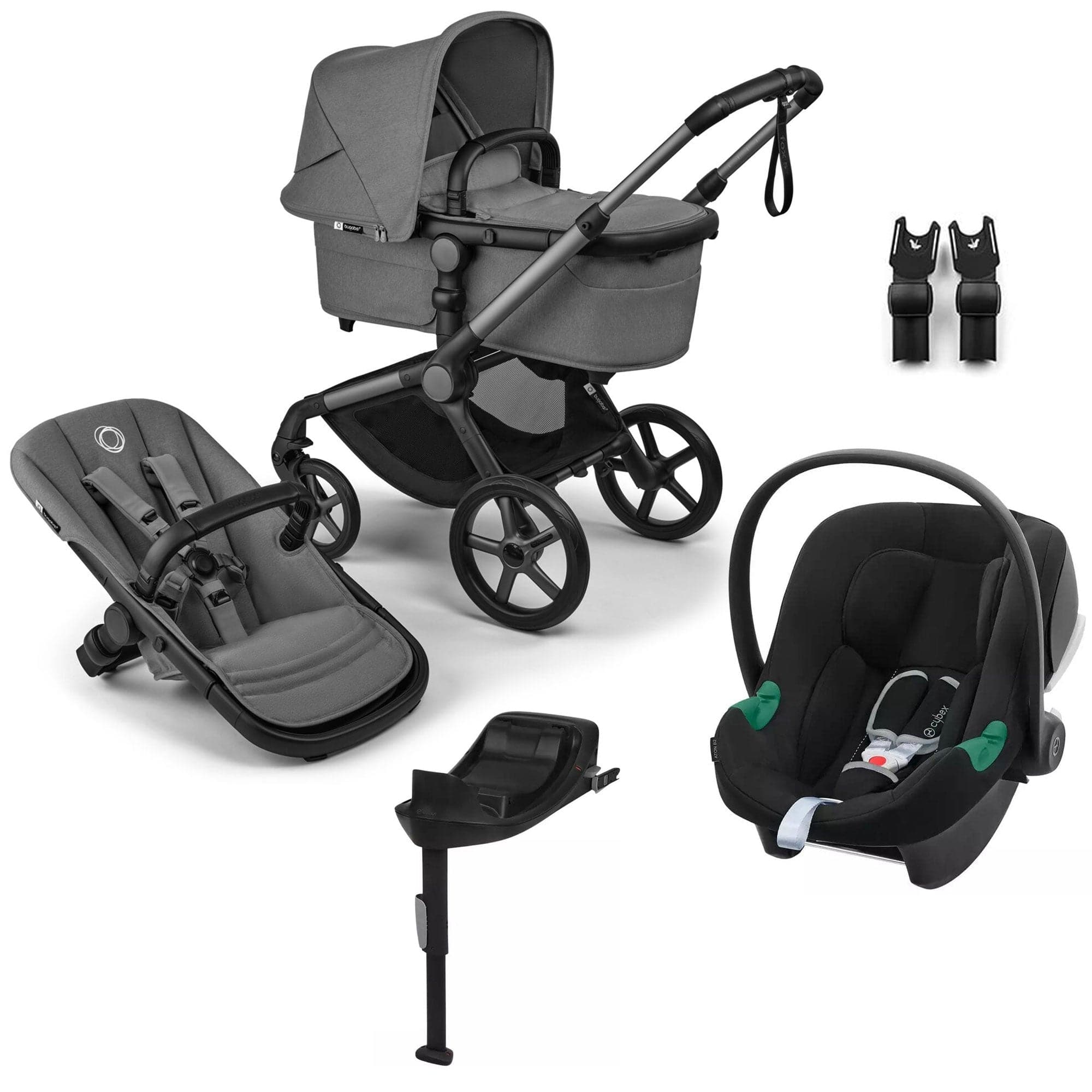 Bugaboo travel systems Bugaboo Fox 5 Renew Cybex Travel System - Moon Grey 18832-TS-ATO-GRE
