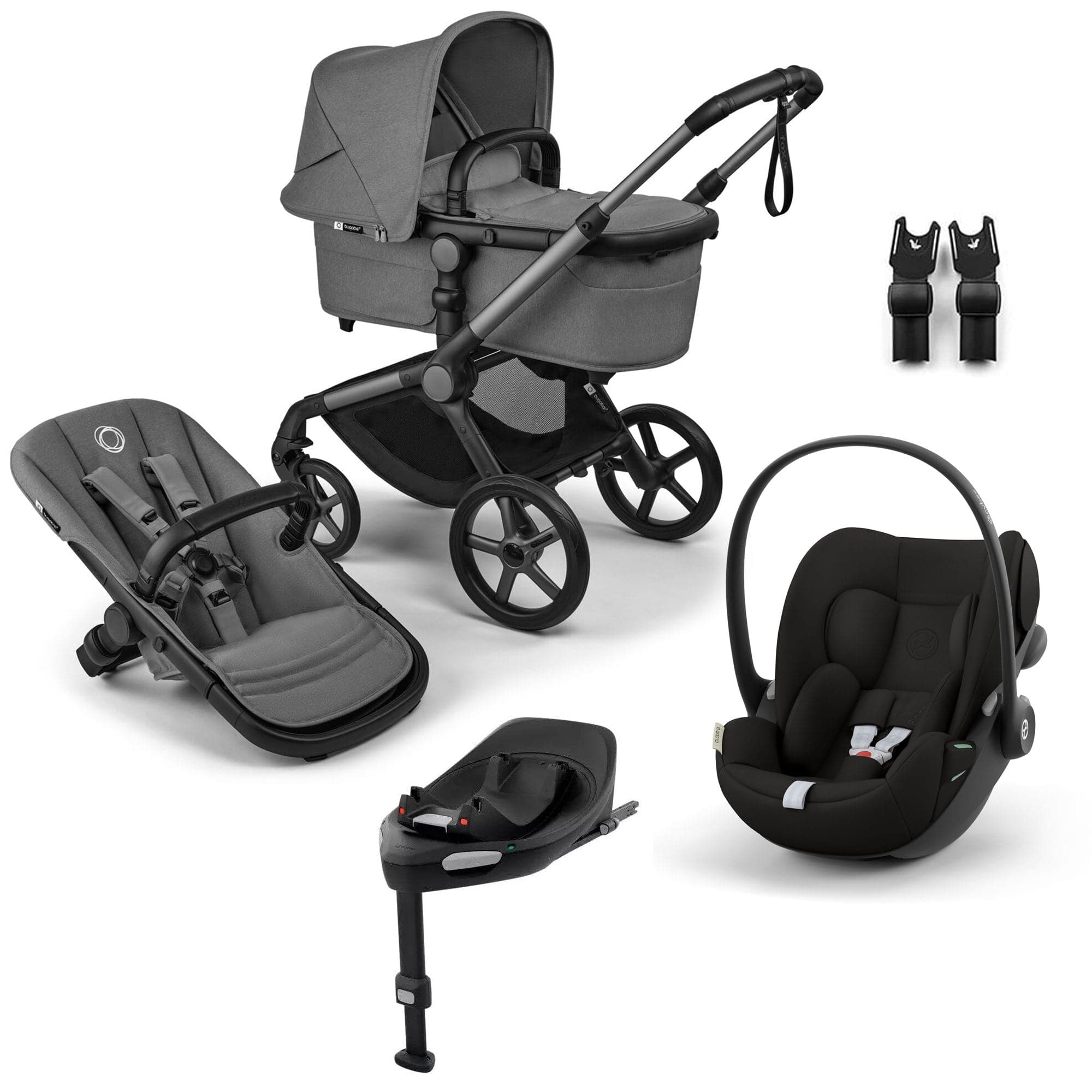 Bugaboo travel systems Bugaboo Fox 5 Renew Cybex Travel System - Moon Grey 18837-TS-CLG-GRE
